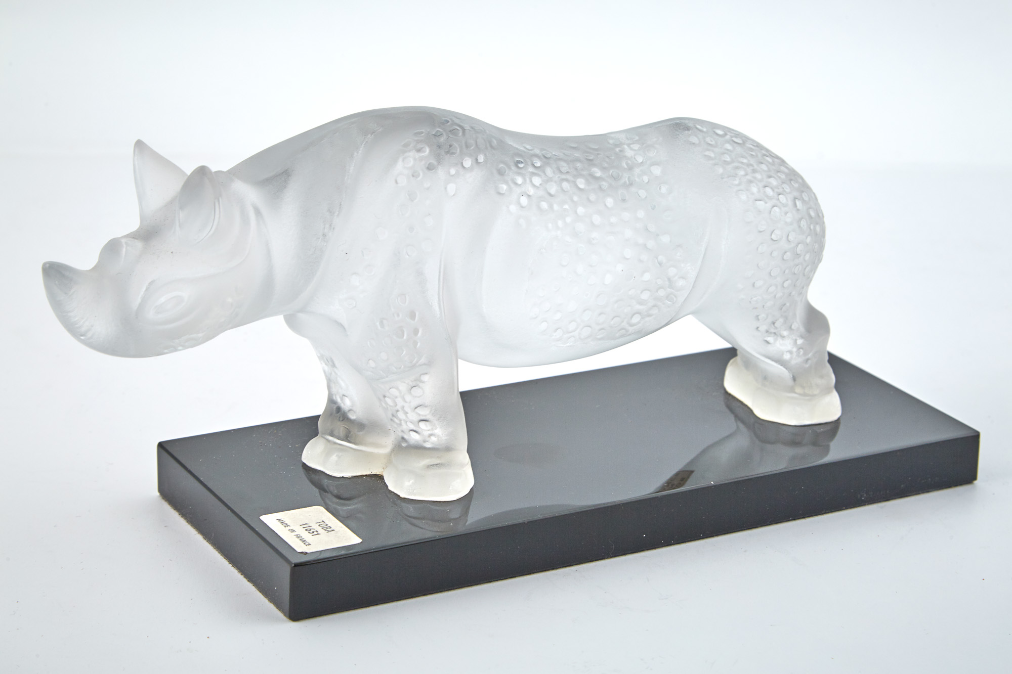 Lot image - Lalique Molded Colorless Glass Figure of a Rhinoceros