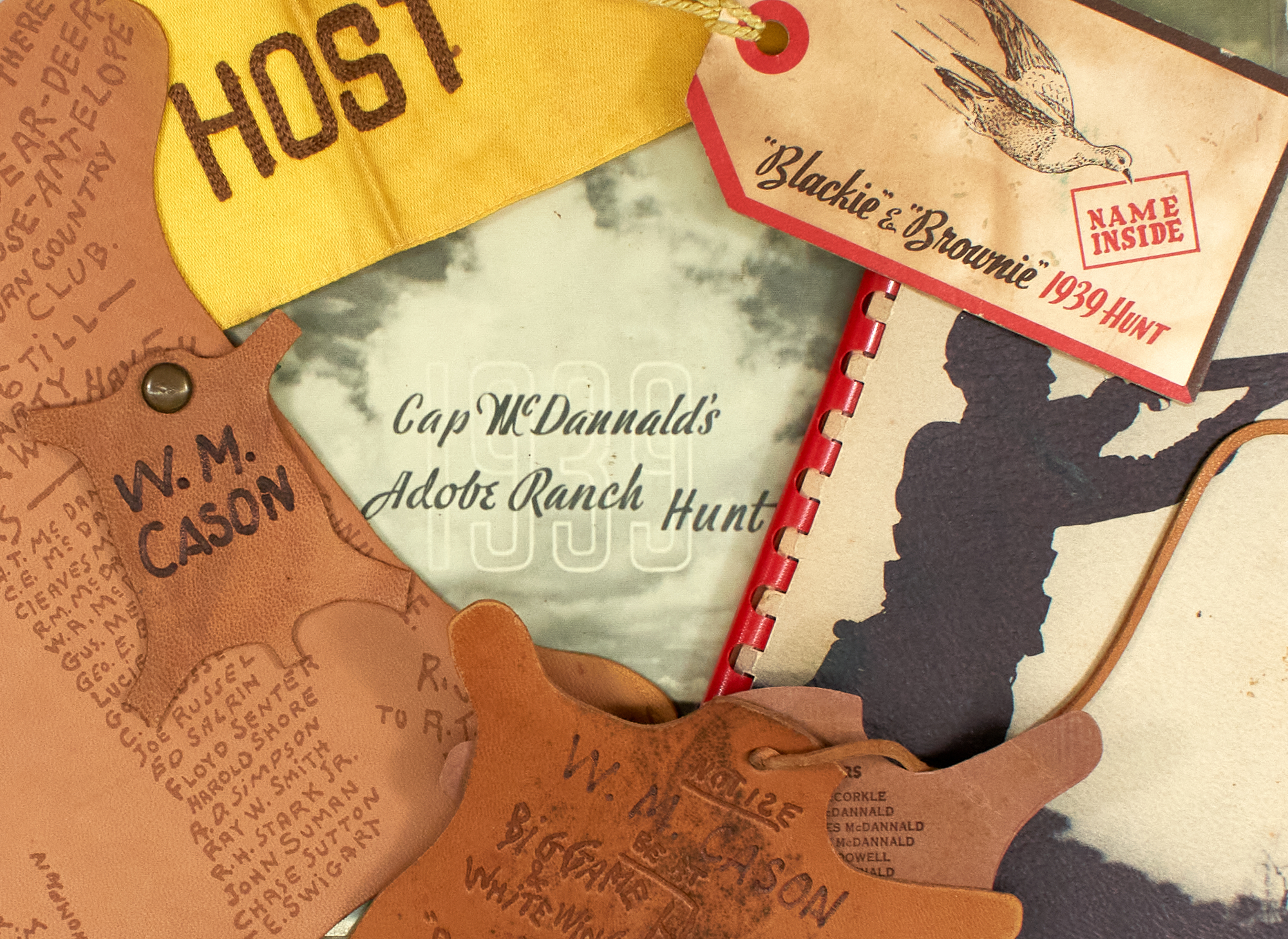 Lot image - [TEXAS-HUNTING]  Cap McDannalds Adobe Ranch Hunt 1939 [And:] White Wing Shoot 1939.