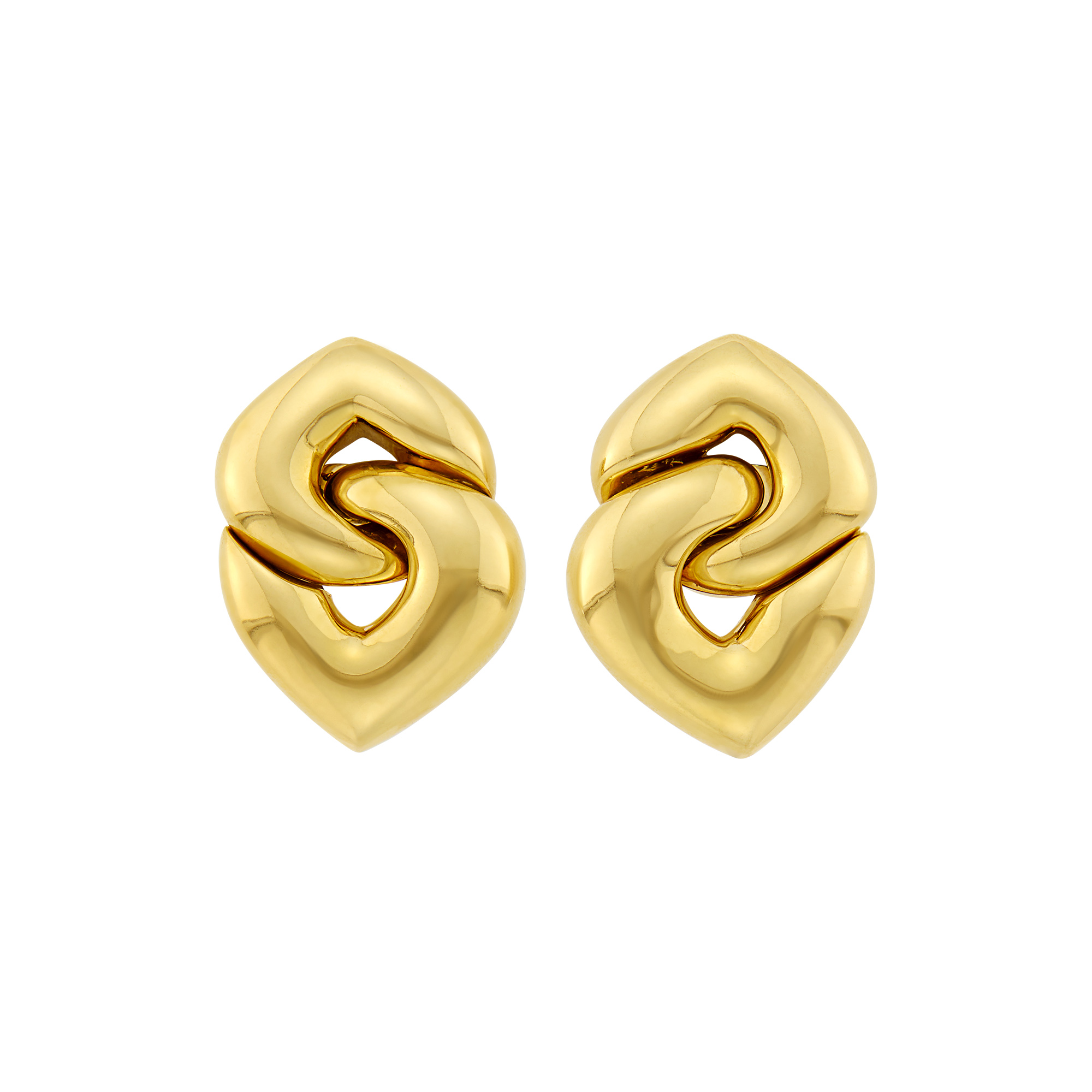 Lot image - Pair of Gold Earclips