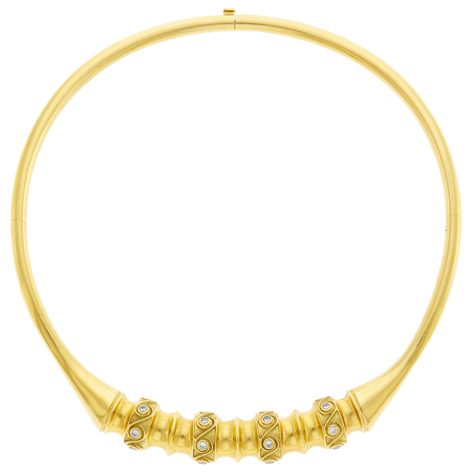 Lot image - Gold and Diamond Torque Necklace