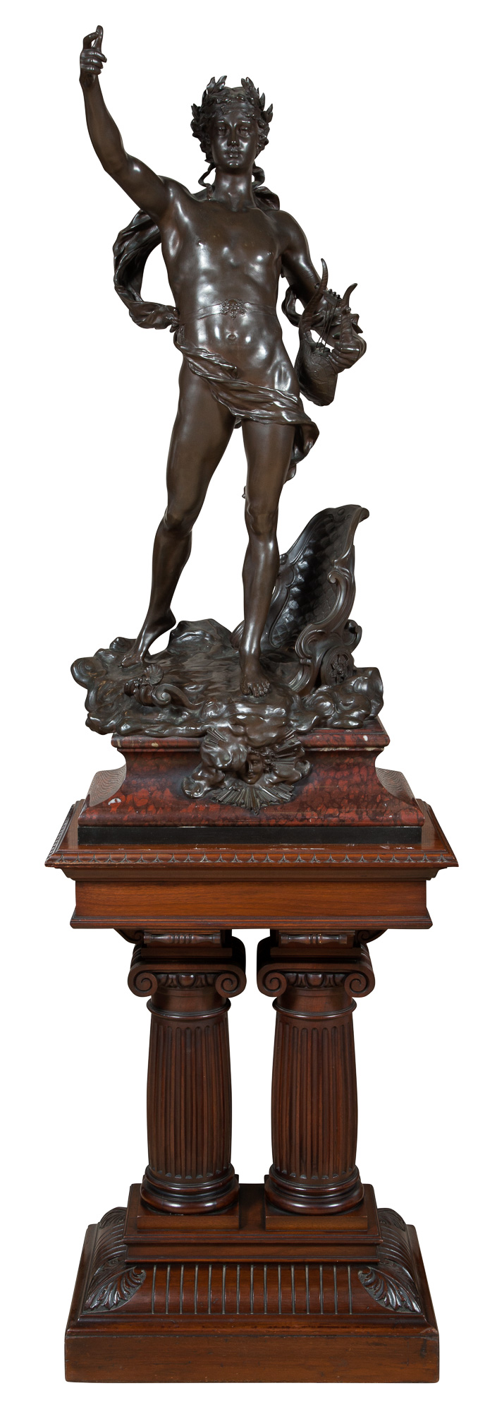 Lot image - French Patinated Bronze Figure of Apollo