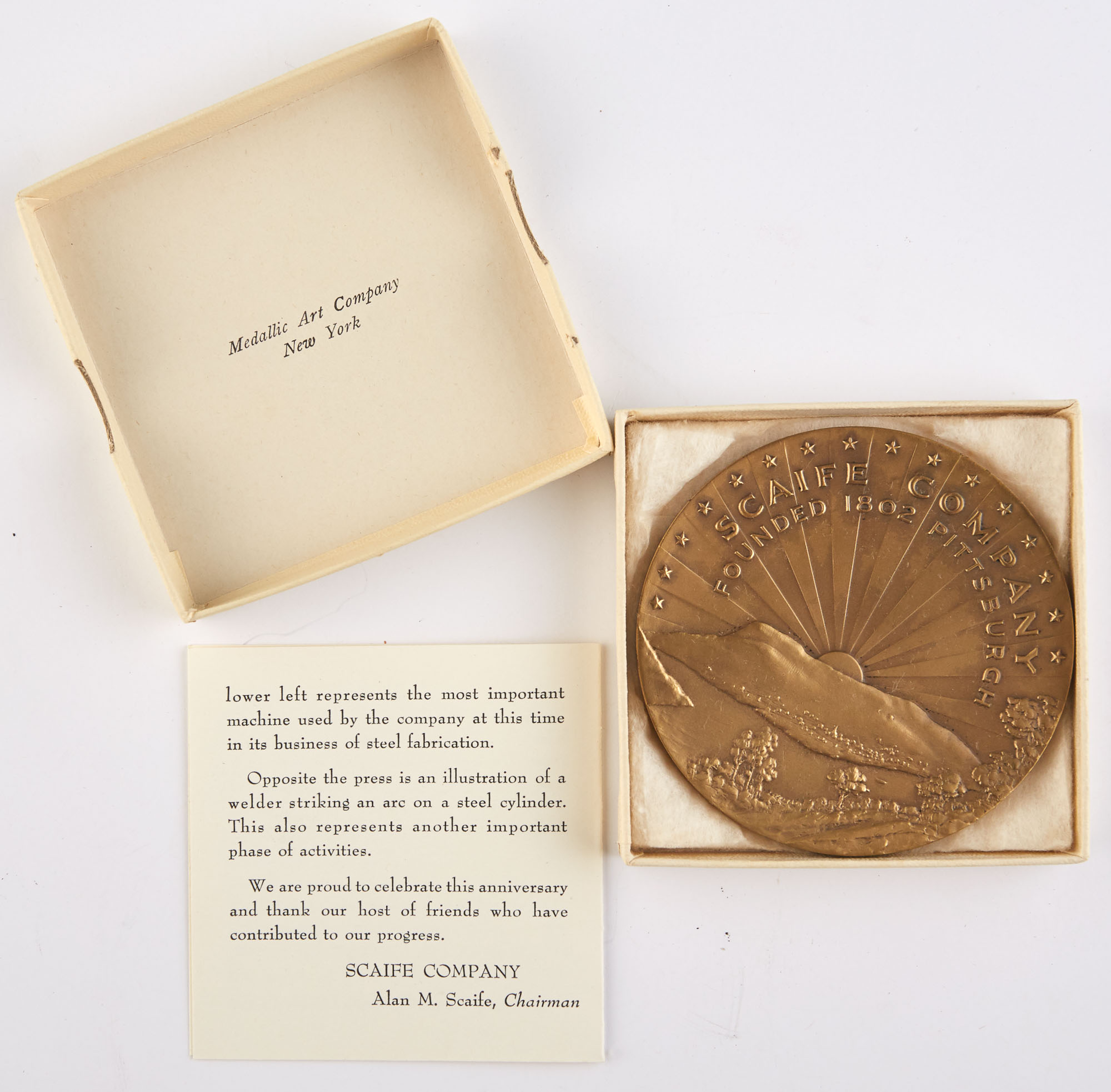 Lot image - [MEDALS]  Large group of Scaife Company bronze medals.