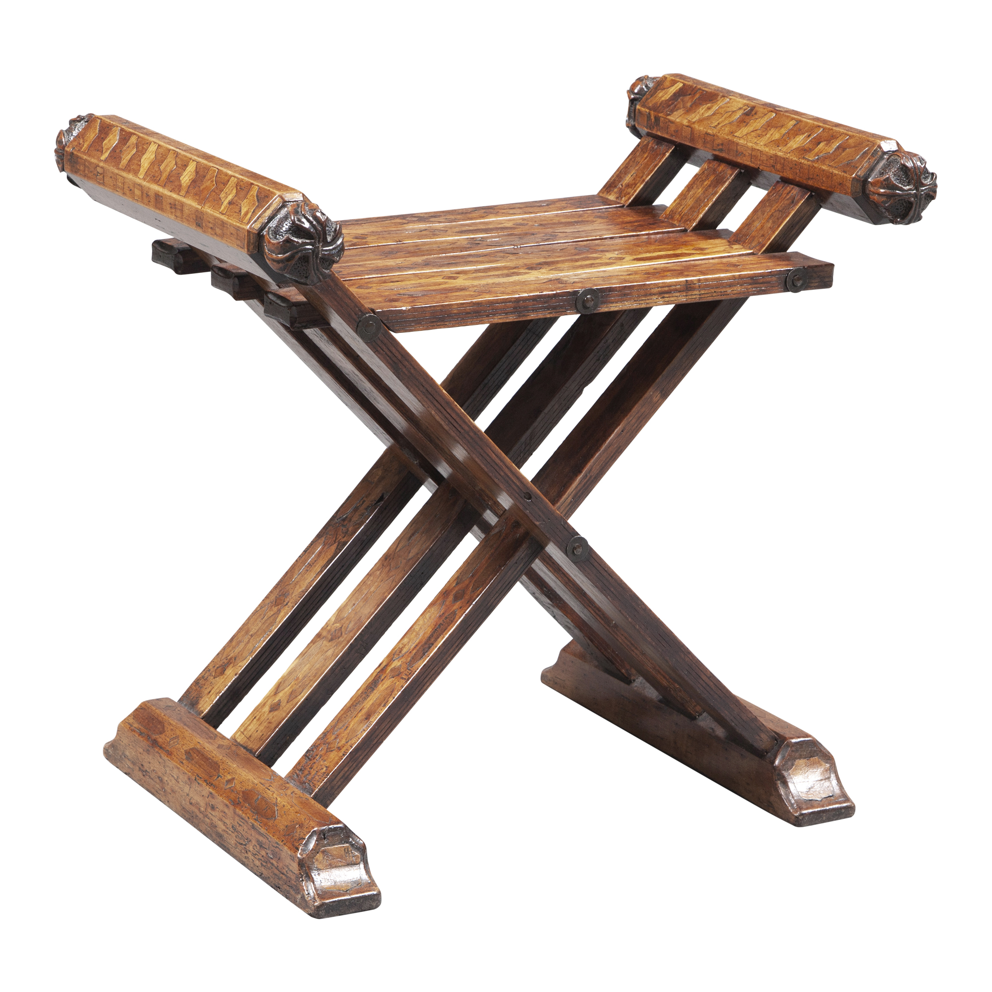 Lot image - Italian Renaissance Style Walnut Savonarola Stool