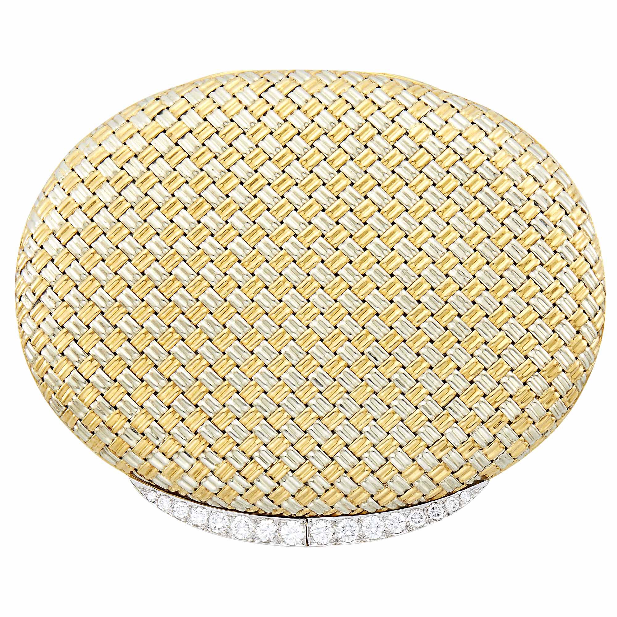 Lot image - Two-Color Gold and Diamond Compact