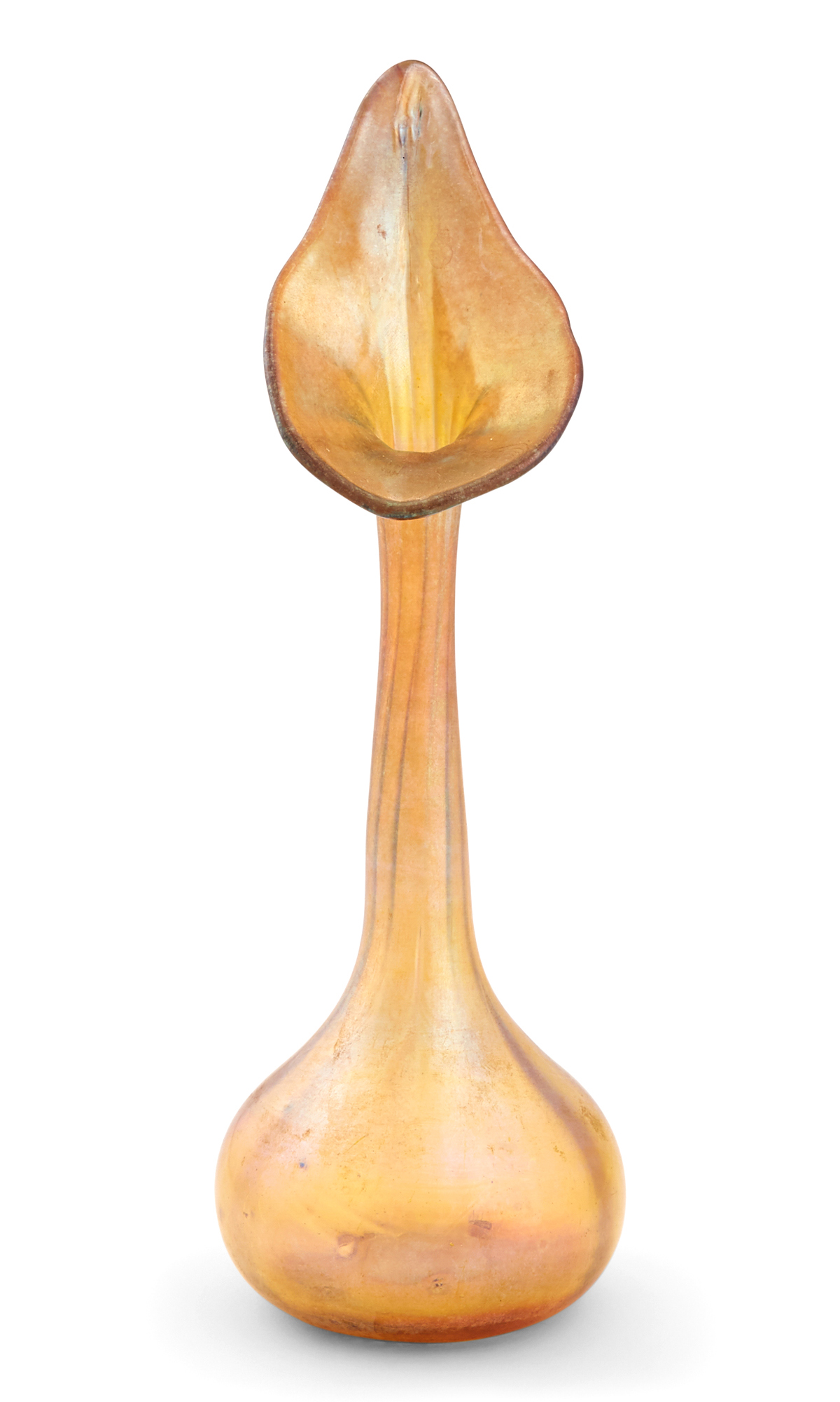 Lot image - Tiffany Gold Favrile Glass Jack-in-the-Pulpit Vase