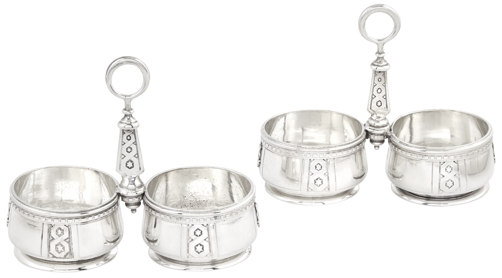 Lot image - Pair of Russian Silver Double Salts