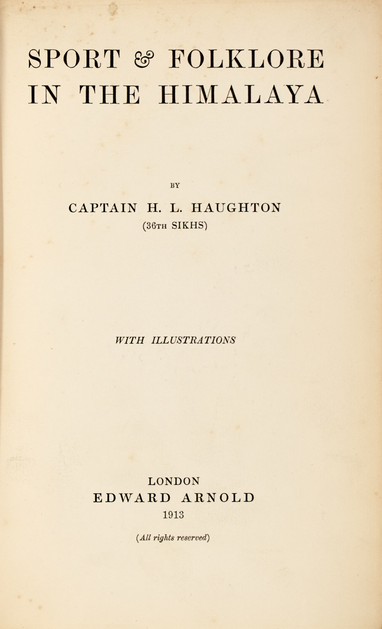 Lot image - [HUNTING - HIMALAYAS]  A group of three books about hunting in the Himalayas and Tibet,