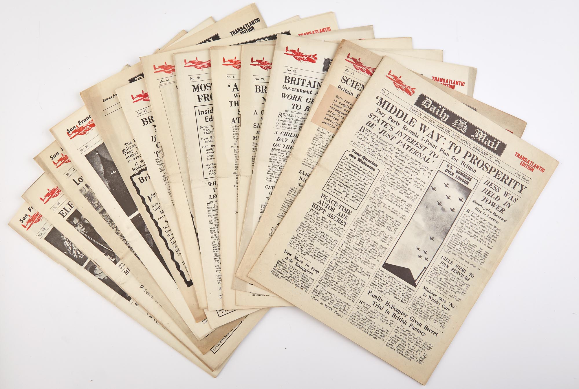 Lot image - [NEWSPAPERS]  Large archive of newspapers.