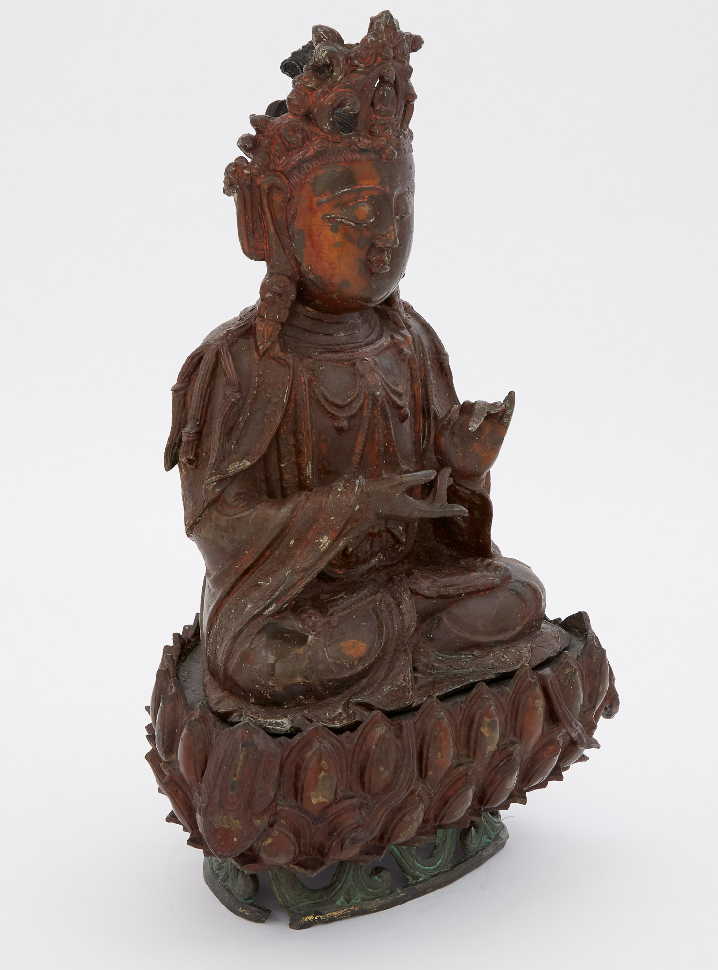 Lot image - Chinese Gilt and Lacquered Bronze Seated Buddha