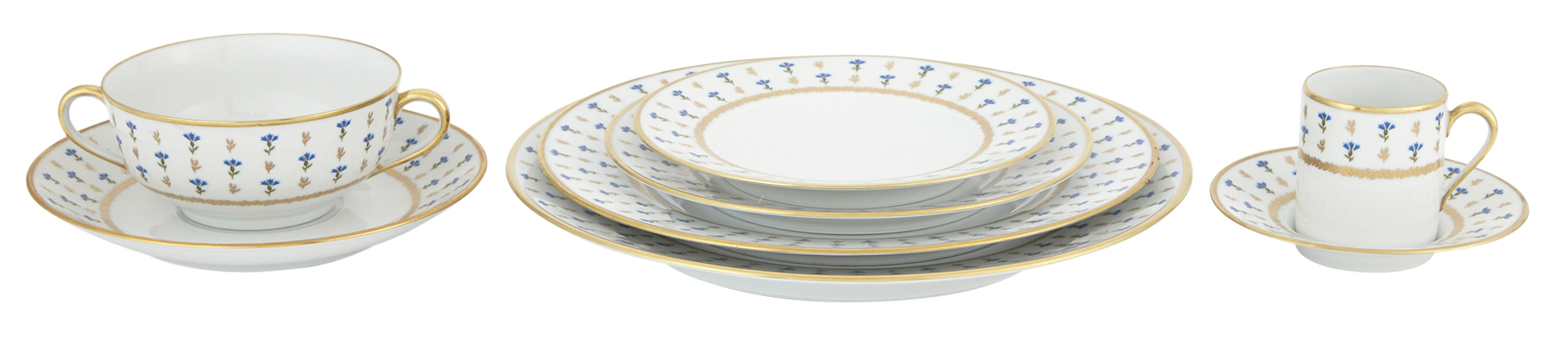 Lot image - Limoges Vieux Nyon Pattern Porcelain Table Service