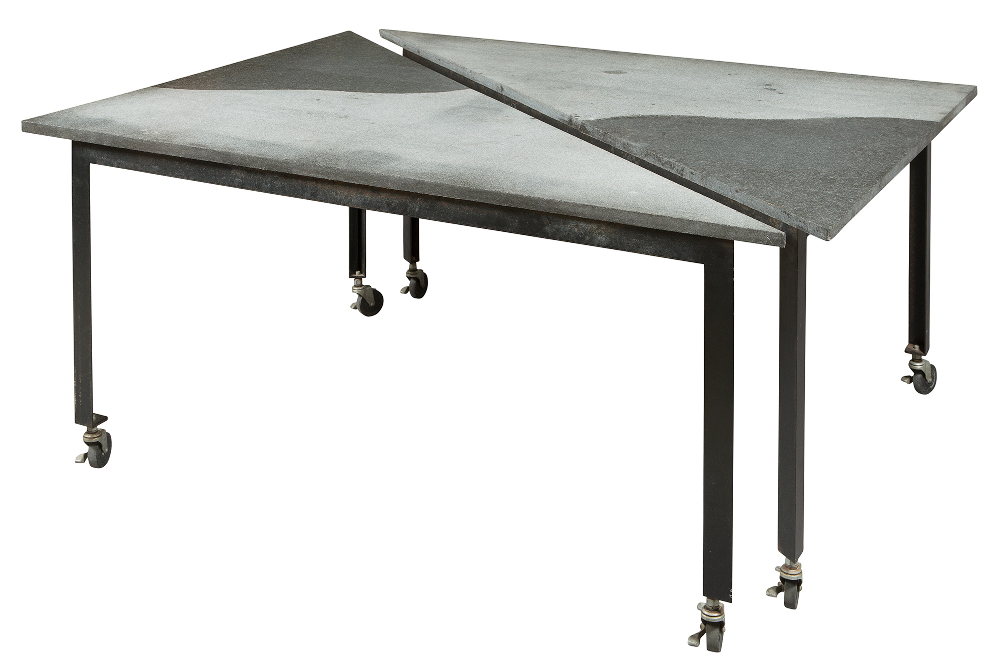 Lot image - Pair of Rei Kawakubo Granite and Iron Tables