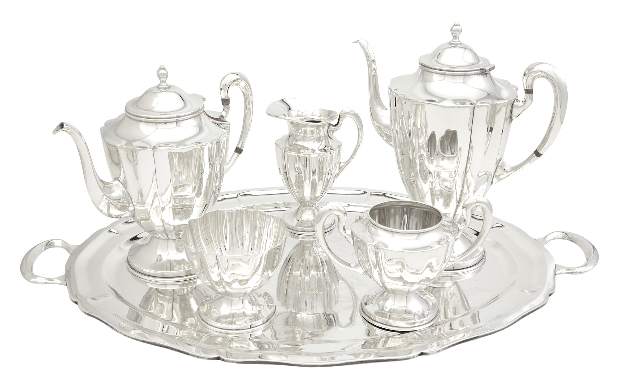 Lot image - Mexican Sterling Silver Tea and Coffee Service