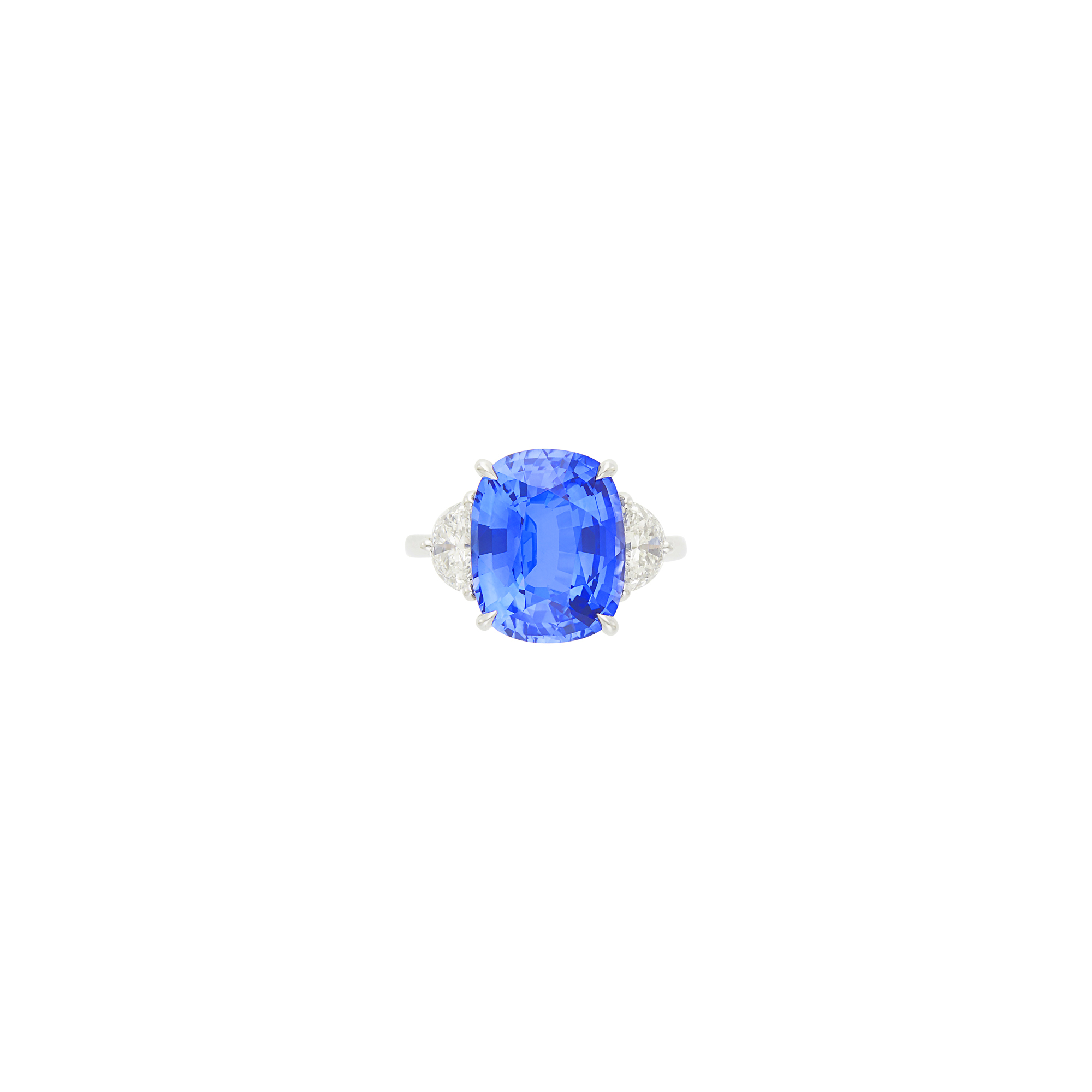 Lot image - Platinum, Sapphire and Diamond Ring