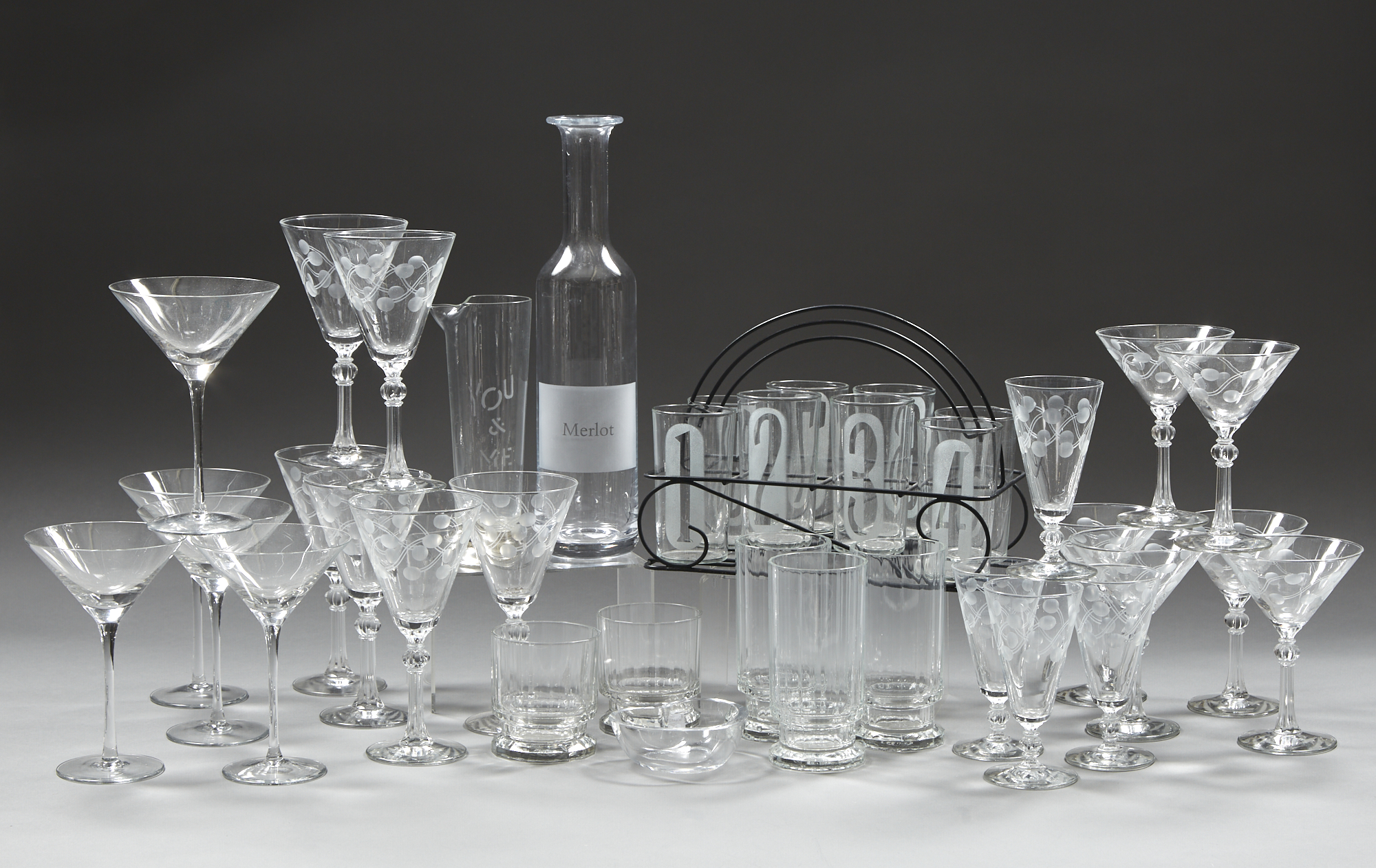 Lot image - Group of Glass Barware