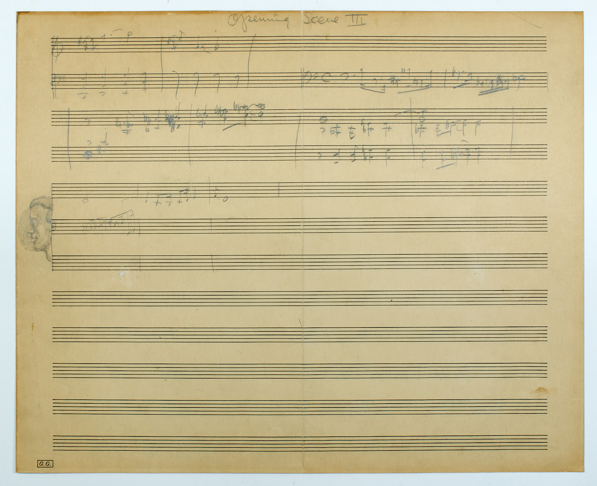 Lot image - GEORGE GERSHWIN (1898-1937)  Autograph musical manuscript Opening Scene III from Porgy and Bess.
