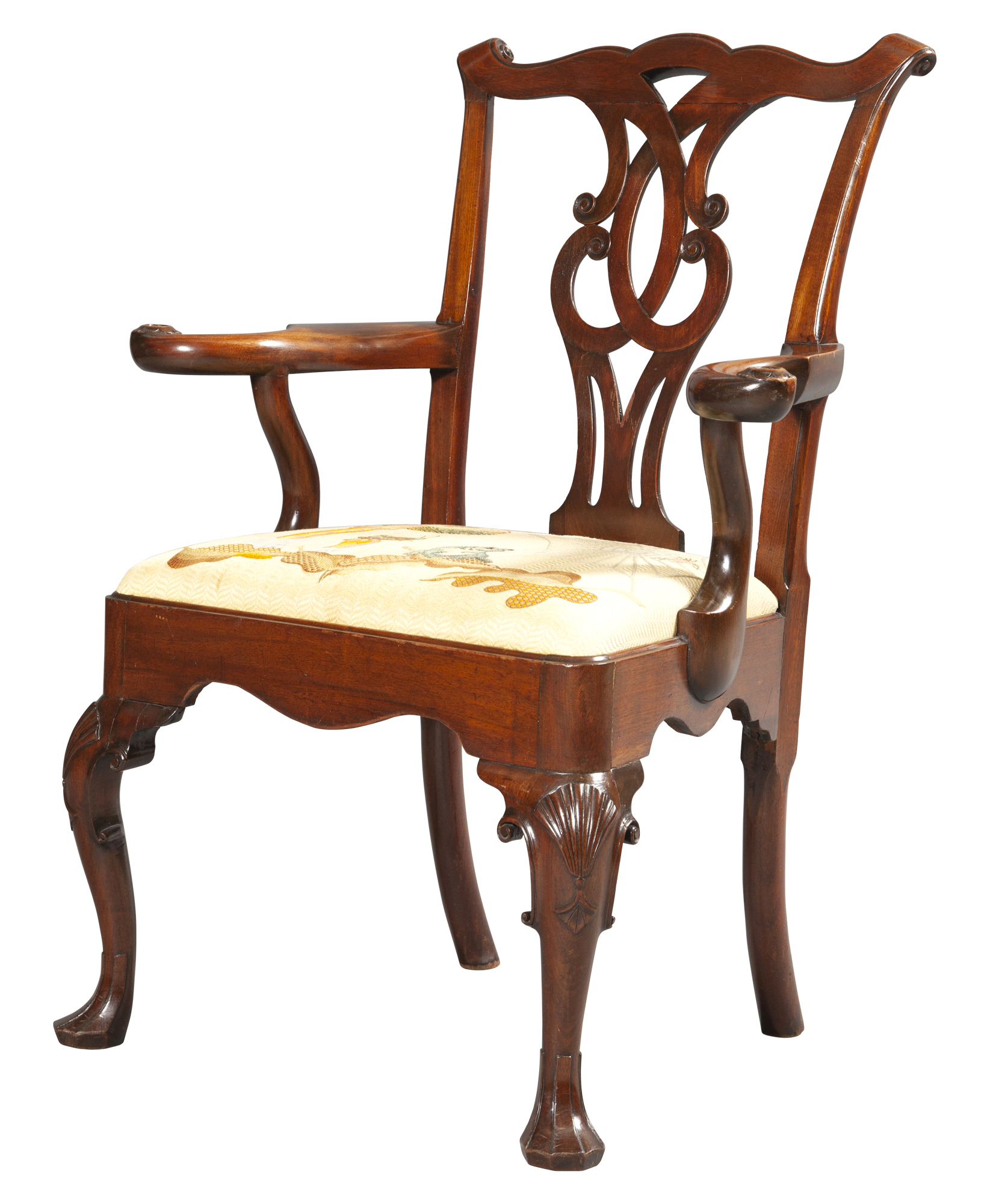 Lot image - Irish George II Mahogany Armchair