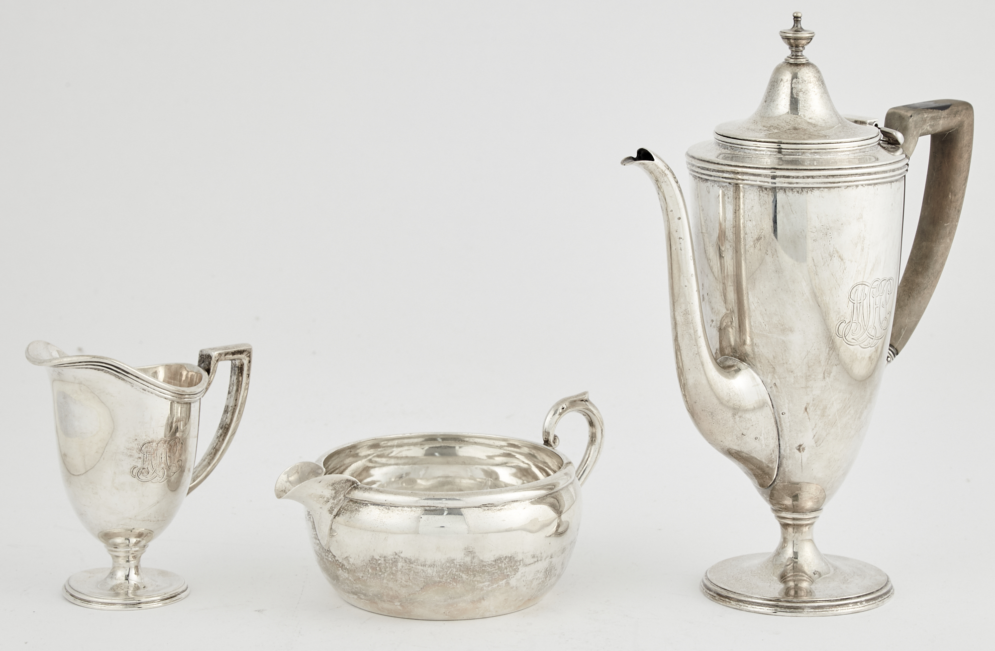 Lot image - Tiffany & Co. Sterling Silver Demitasse Pot and Cream Jug