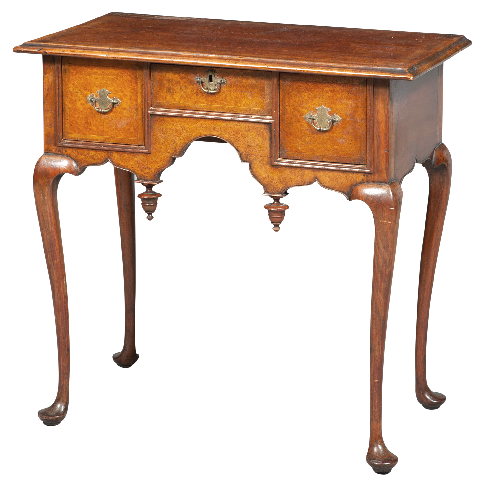 Lot image - Queen Anne Burl Walnut Veneered Dressing Table