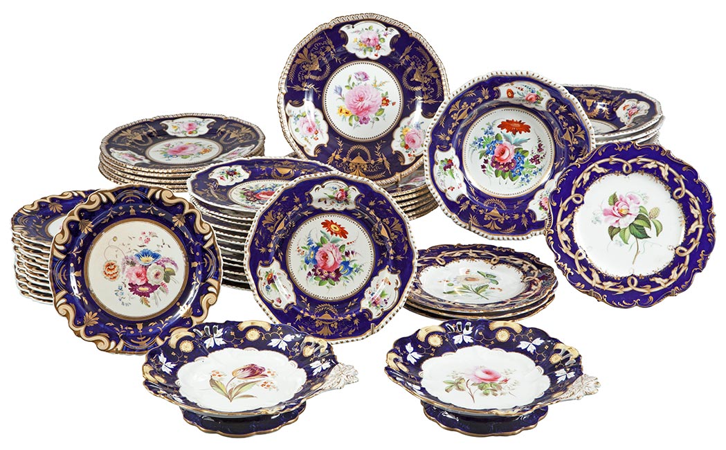 Lot image - Assembled Bloor Derby and Royal Crown Derby Porcelain Dinner Service