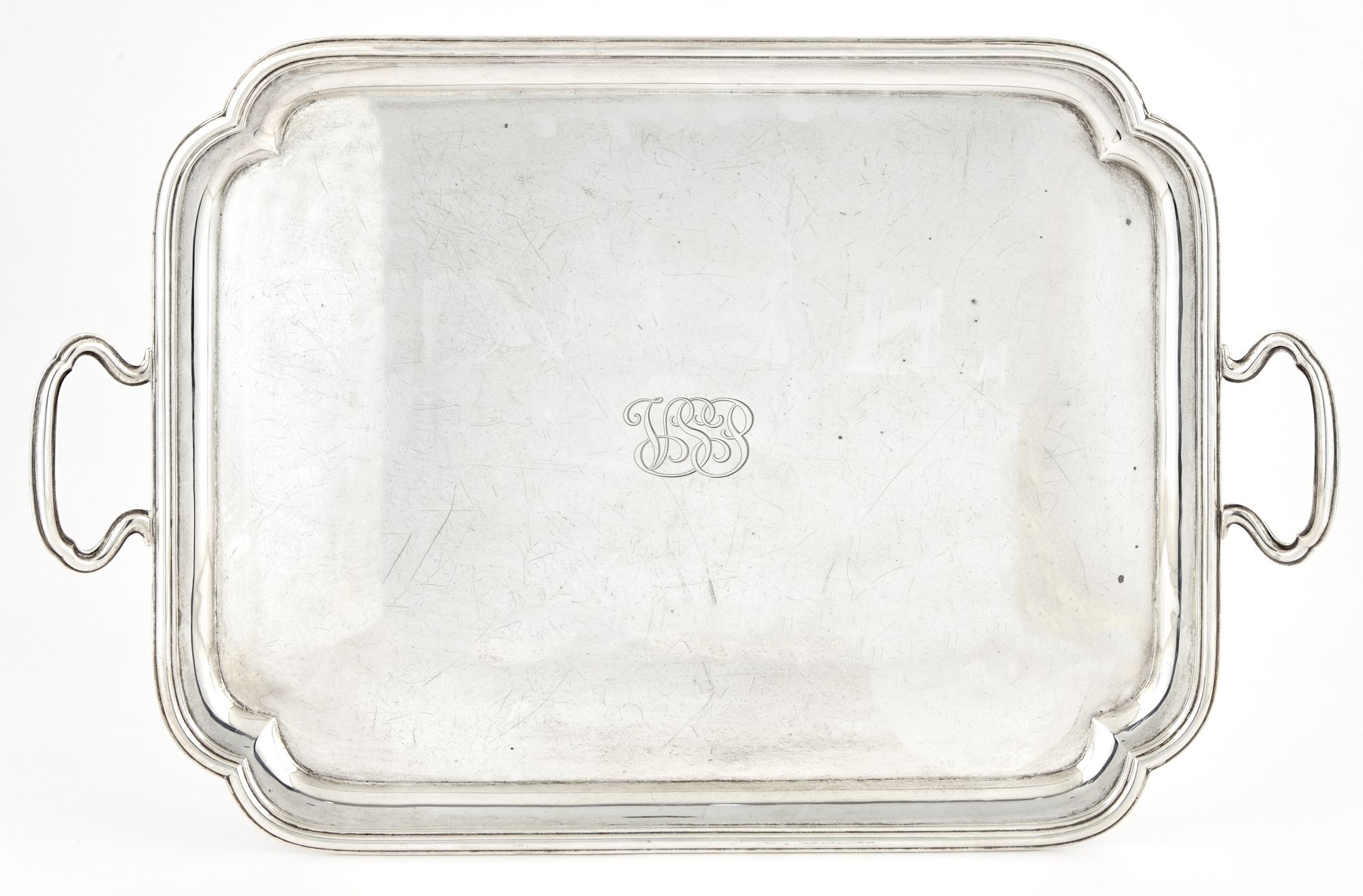 Lot image - English Sterling Silver Two-Handled Tray