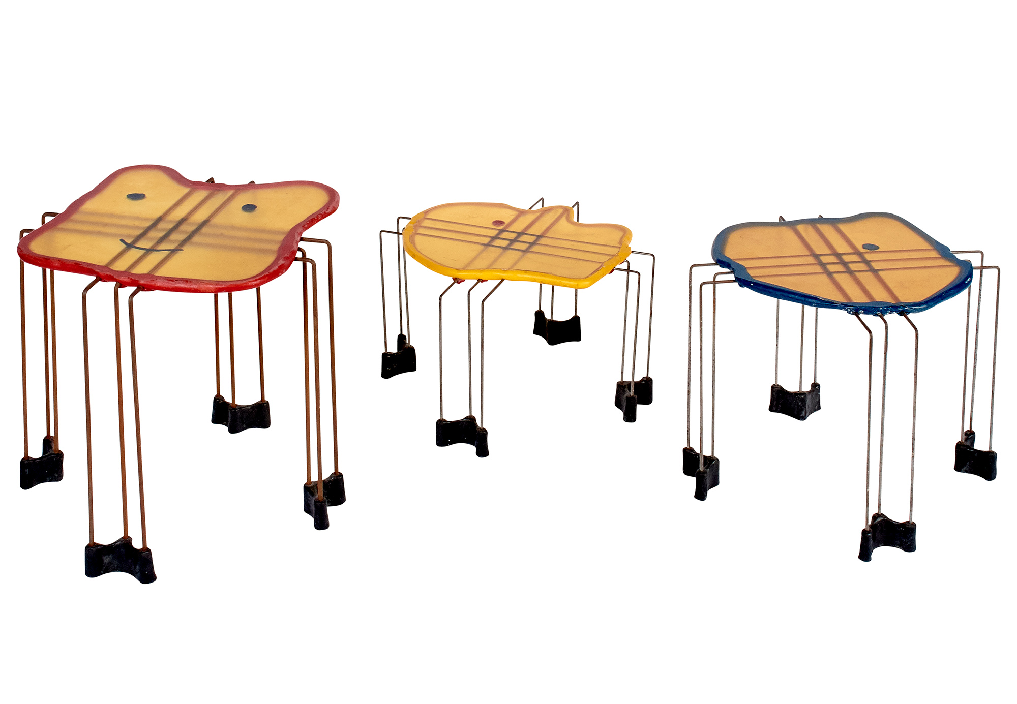 Lot image - Gaetano Pesce Resin and Steel Triple Play