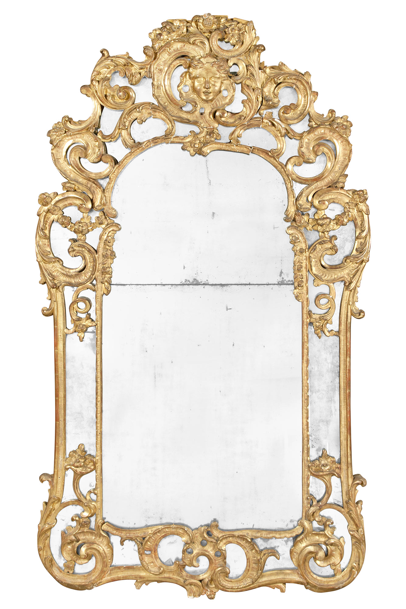 Lot image - Régence Giltwood Mirror