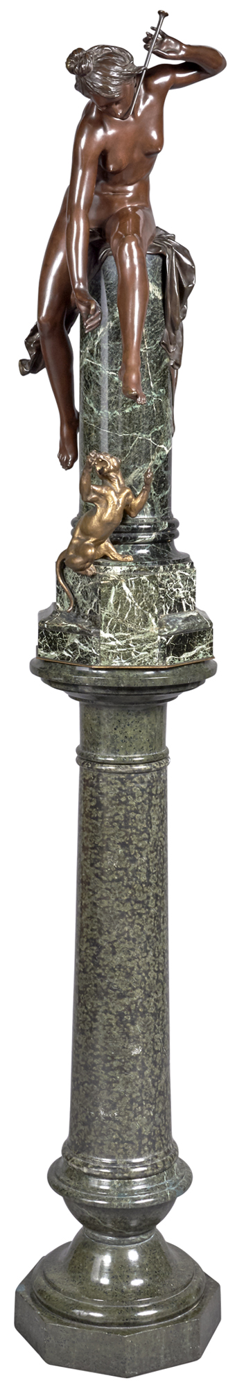 Lot image - French Gilt and Patinated Bronze Group of Charmeuse des Panthères