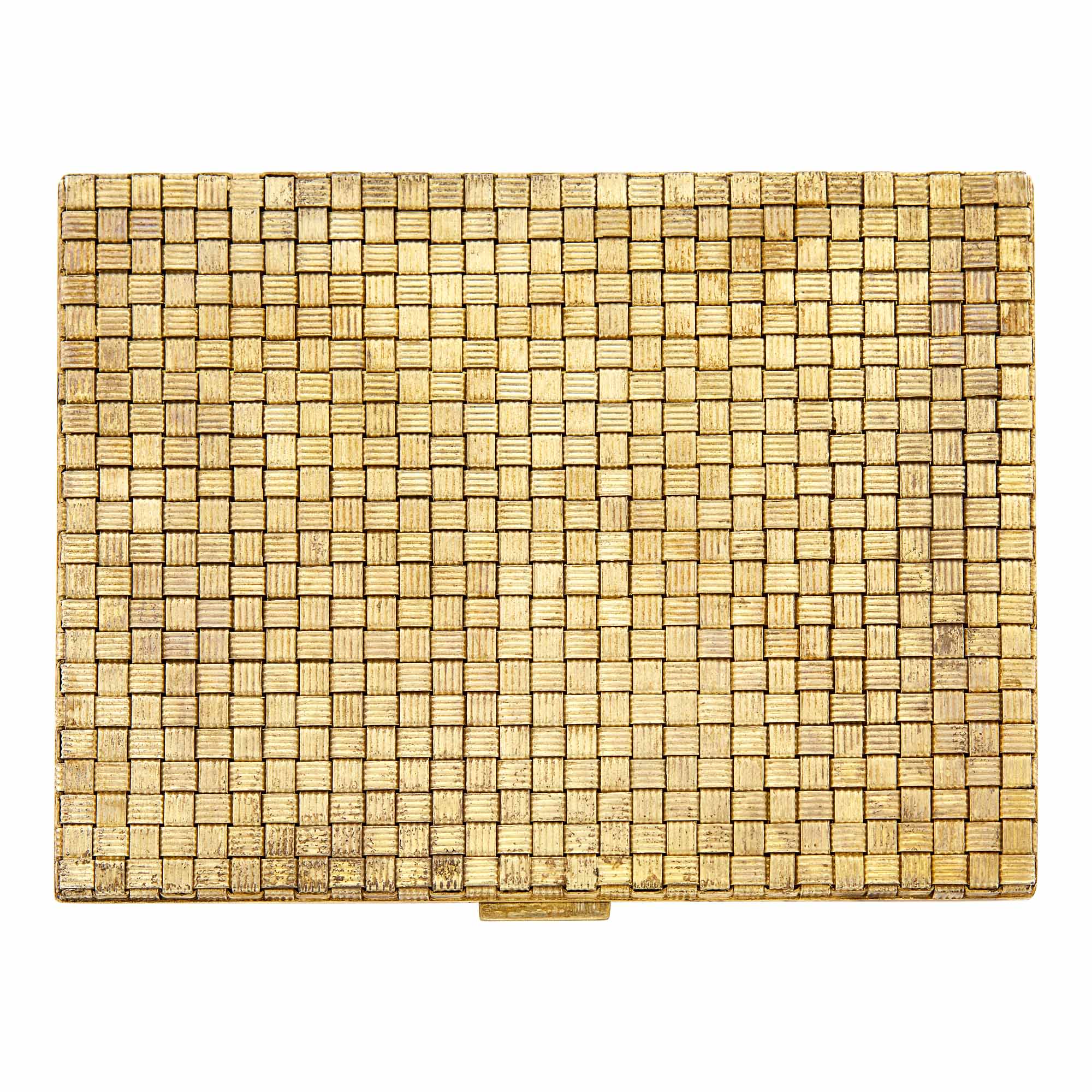 Lot image - Tiffany & Co. Vermeil Basket Weave Cigarette Case