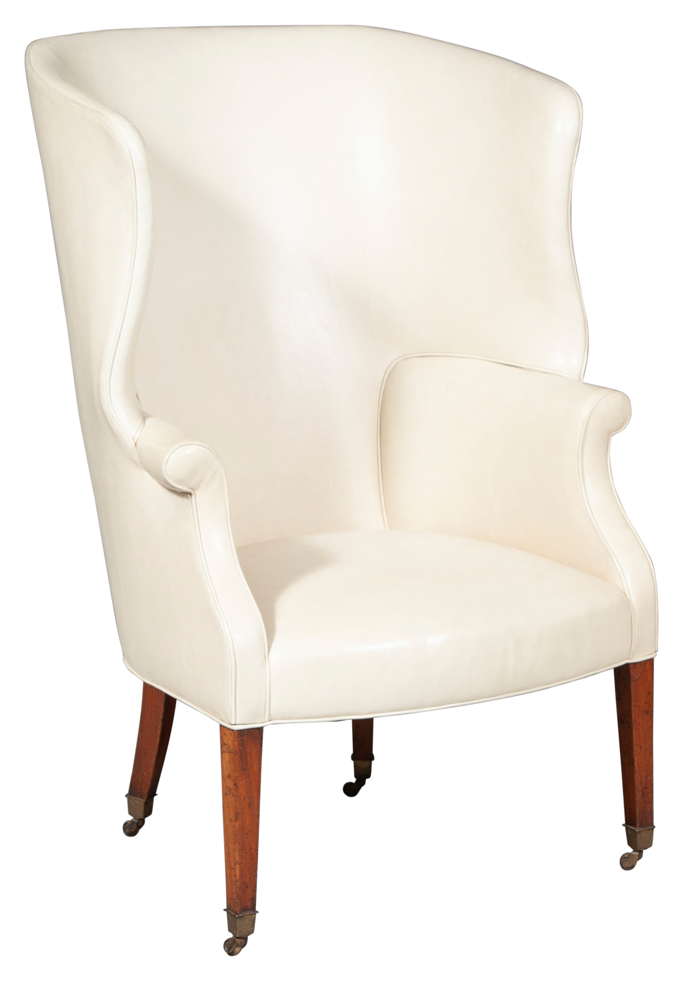 Lot image - George III Style Leather Upholstered Wing Chair