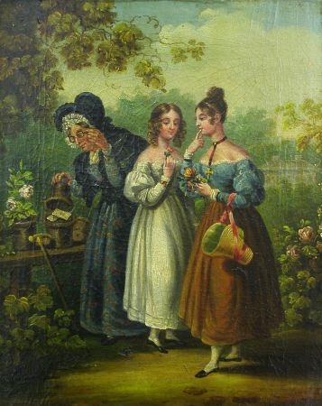 Lot image - French School 19th Century THE FINDING OF THE LOVE LETTER