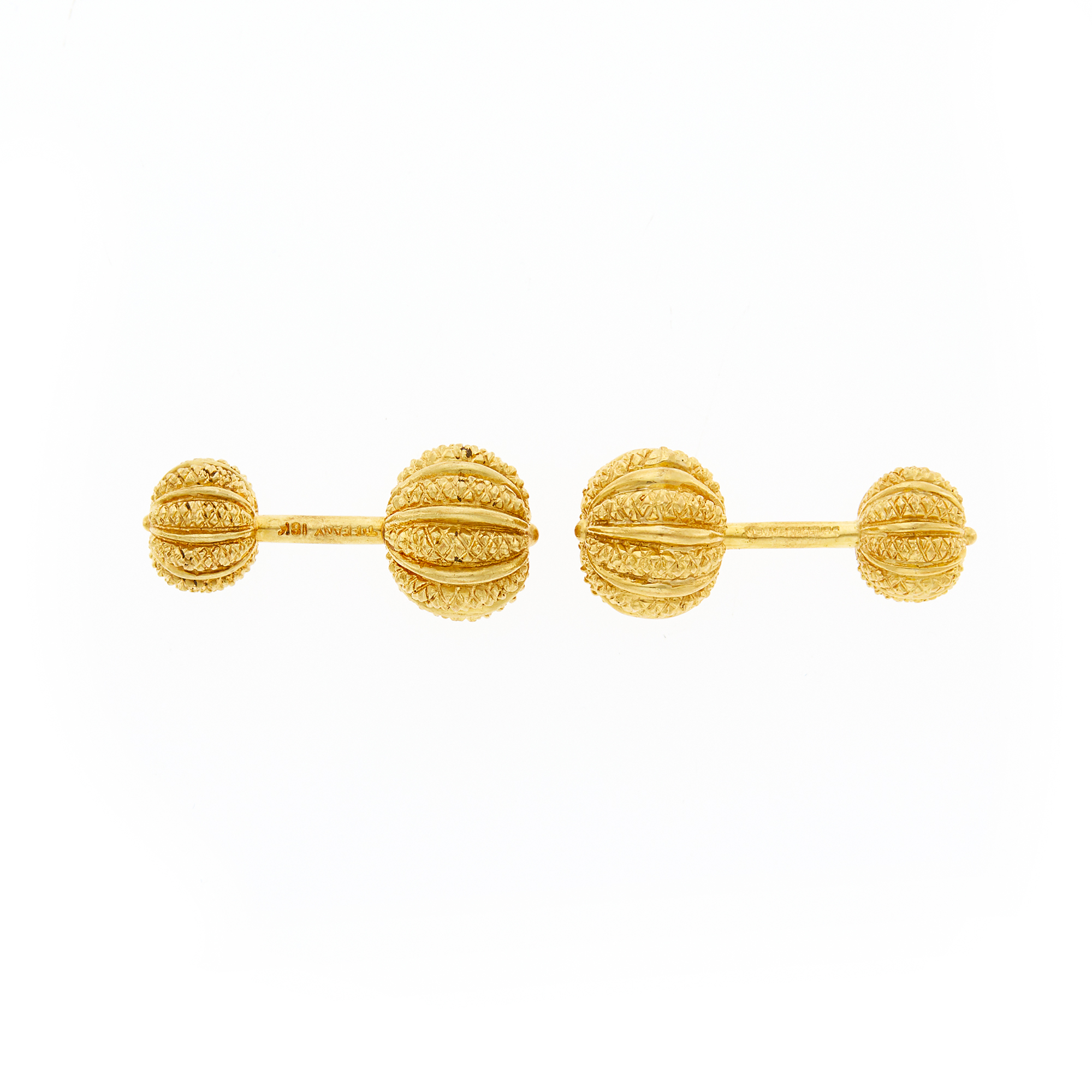 Lot image - Tiffany & Co. Pair of Gold Melon Cufflinks