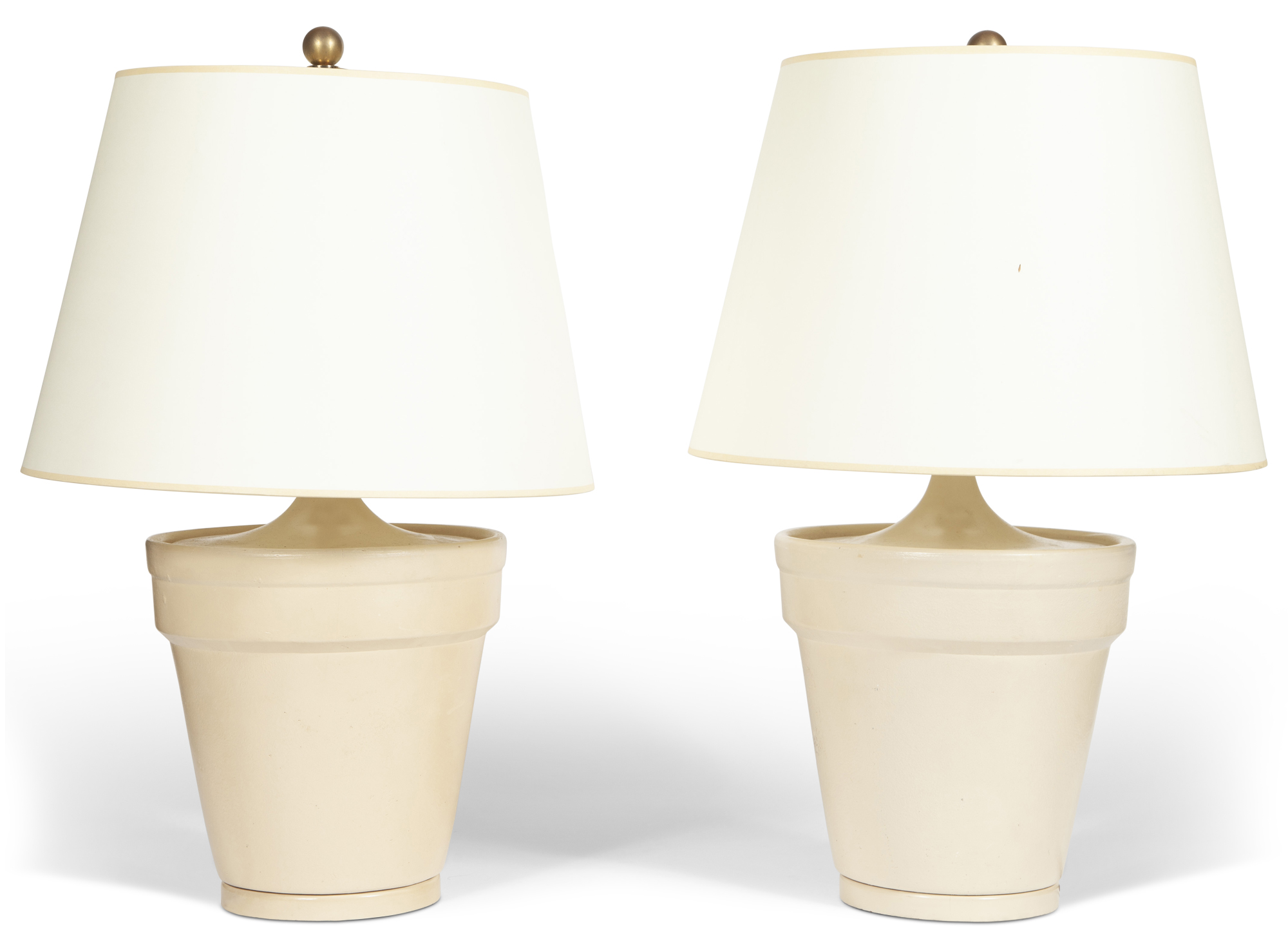 Lot image - Pair of John Dickinson Novelty Painted Ceramic Flower Pot