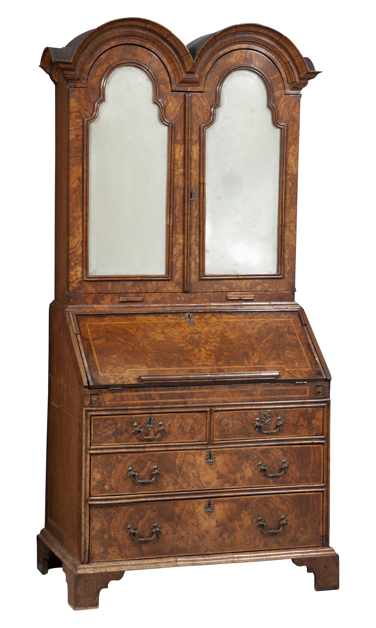 Lot image - George II Walnut Bureau Bookcase
