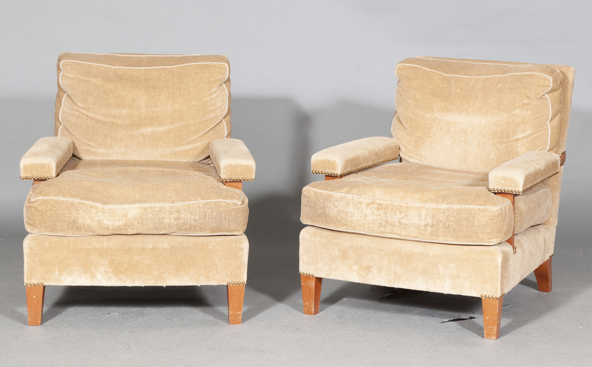 Lot image - Pair of Upholstered Armchairs