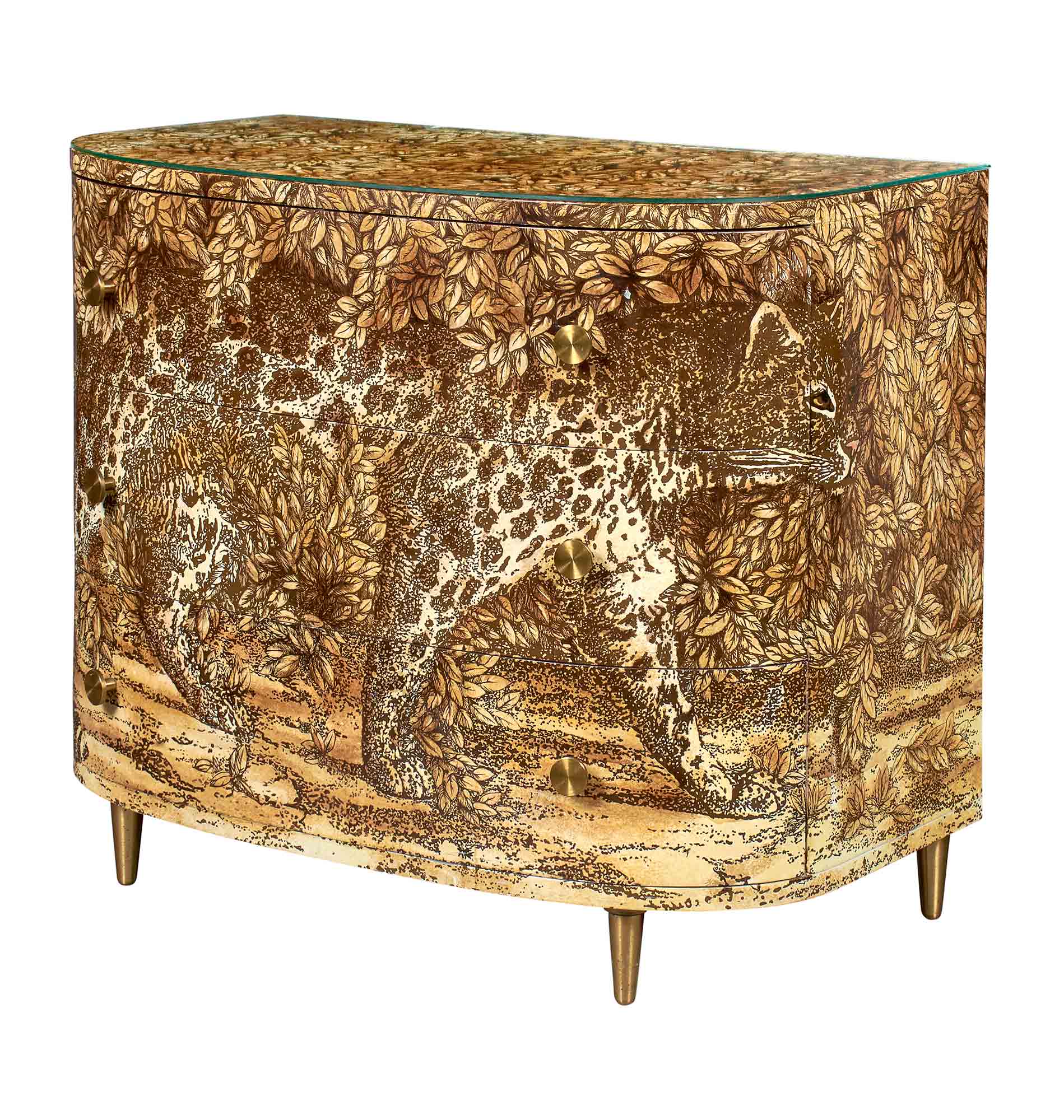 Lot image - Piero Fornasetti Hand-Painted and Lithographed Wood Leopard