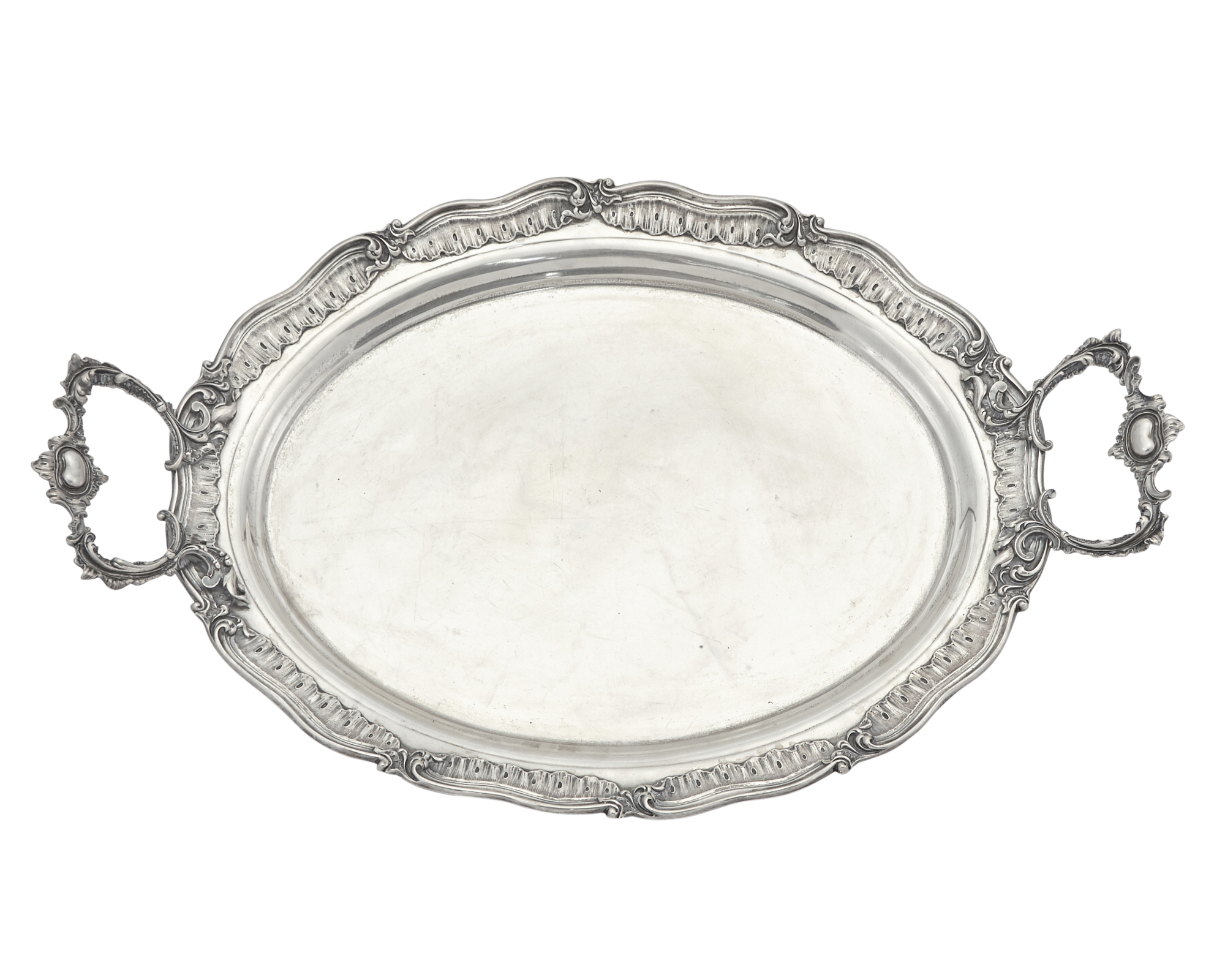 Lot image - Continental Silver Two-Handled Tray