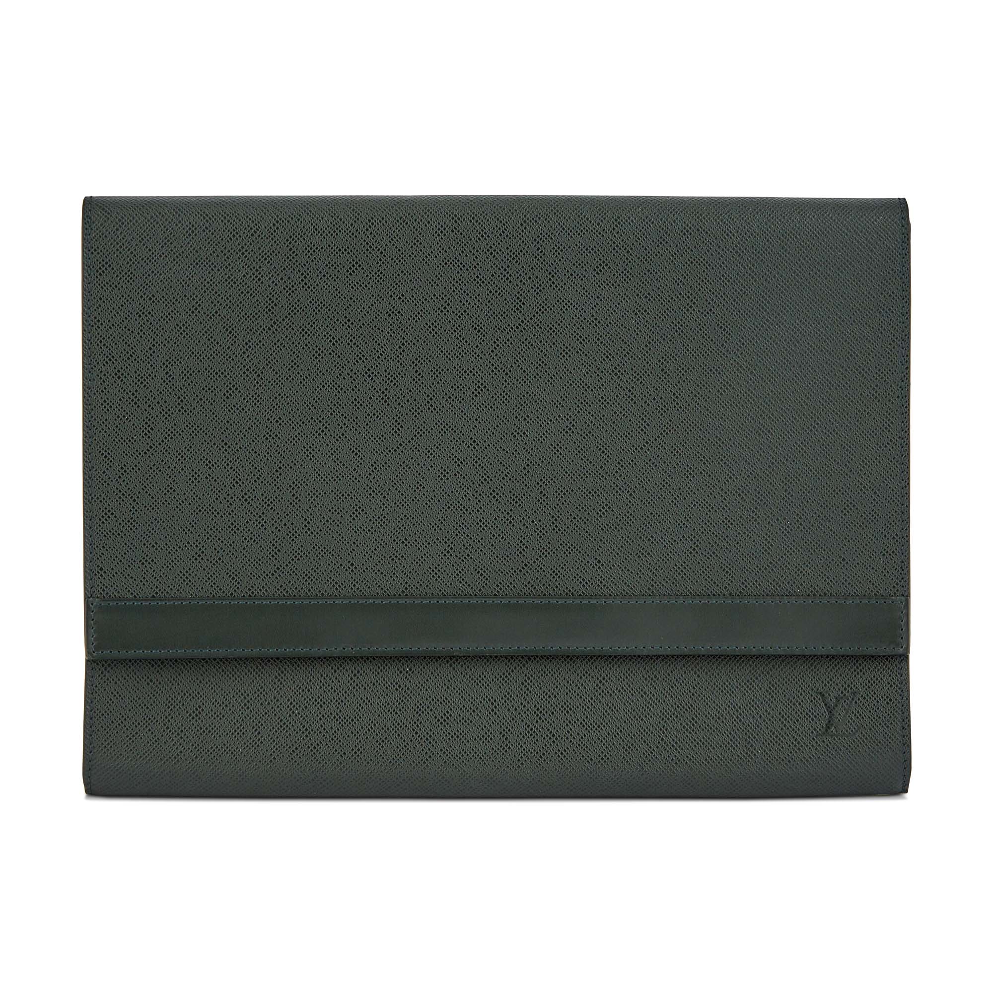 Lot image - Louis Vuitton Green Taiga Leather Folio Envelope