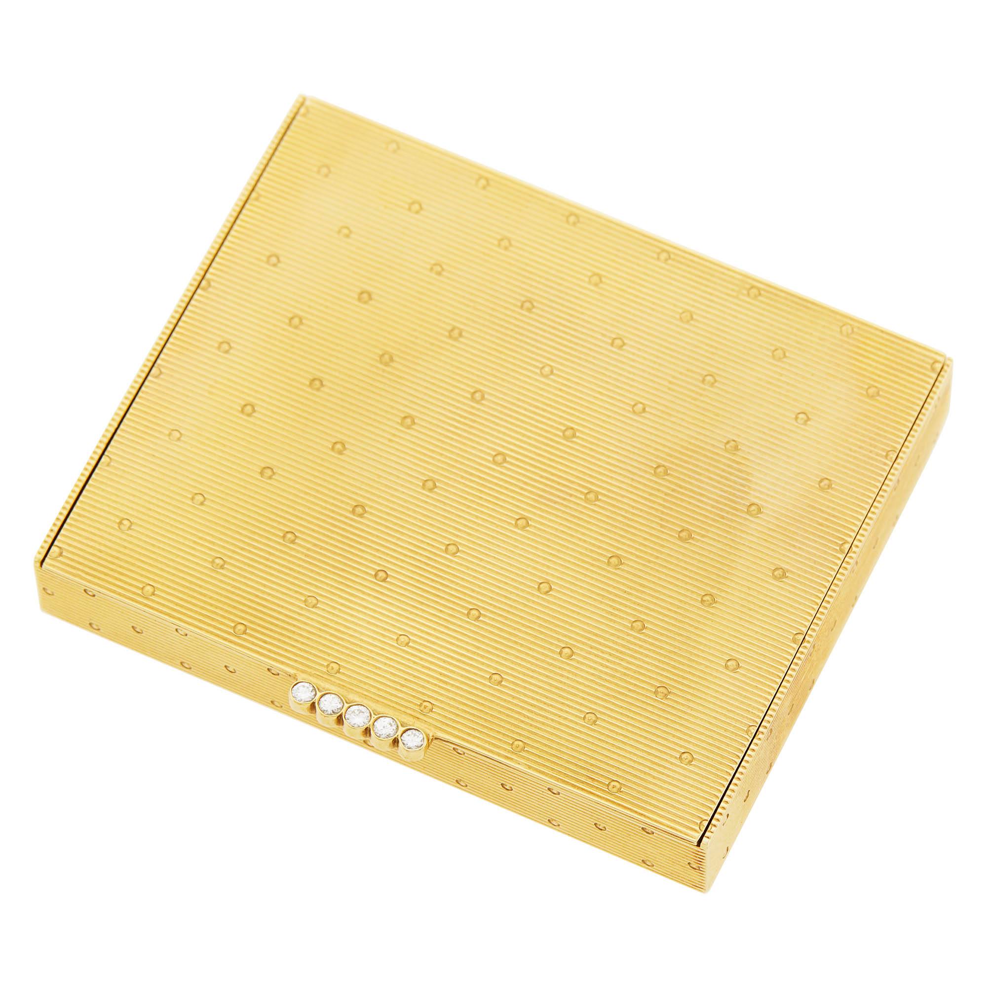 Lot image - Cartier Gold and Diamond Compact