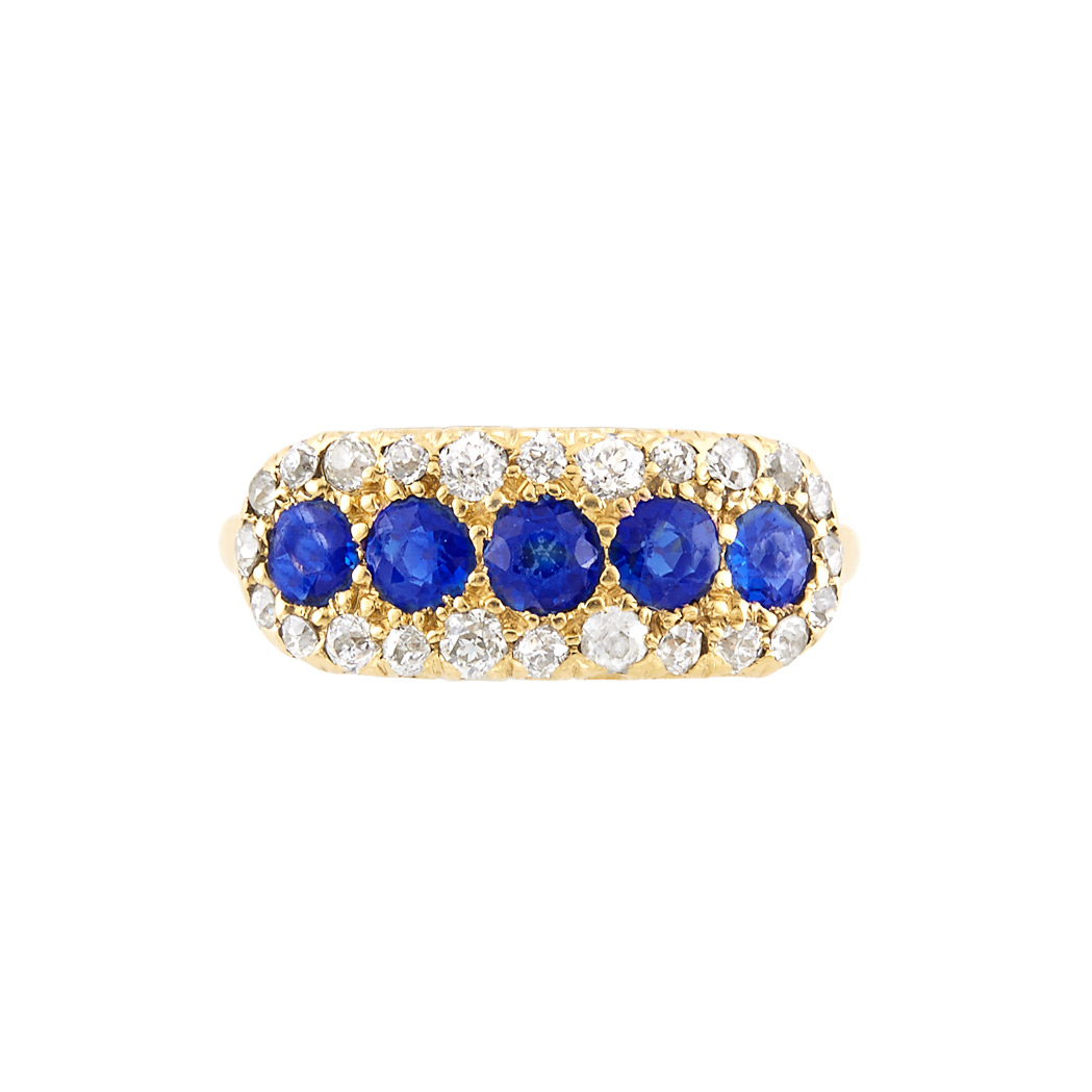 Lot image - Antique Gold, Sapphire and Diamond Ring, Tiffany & Co.