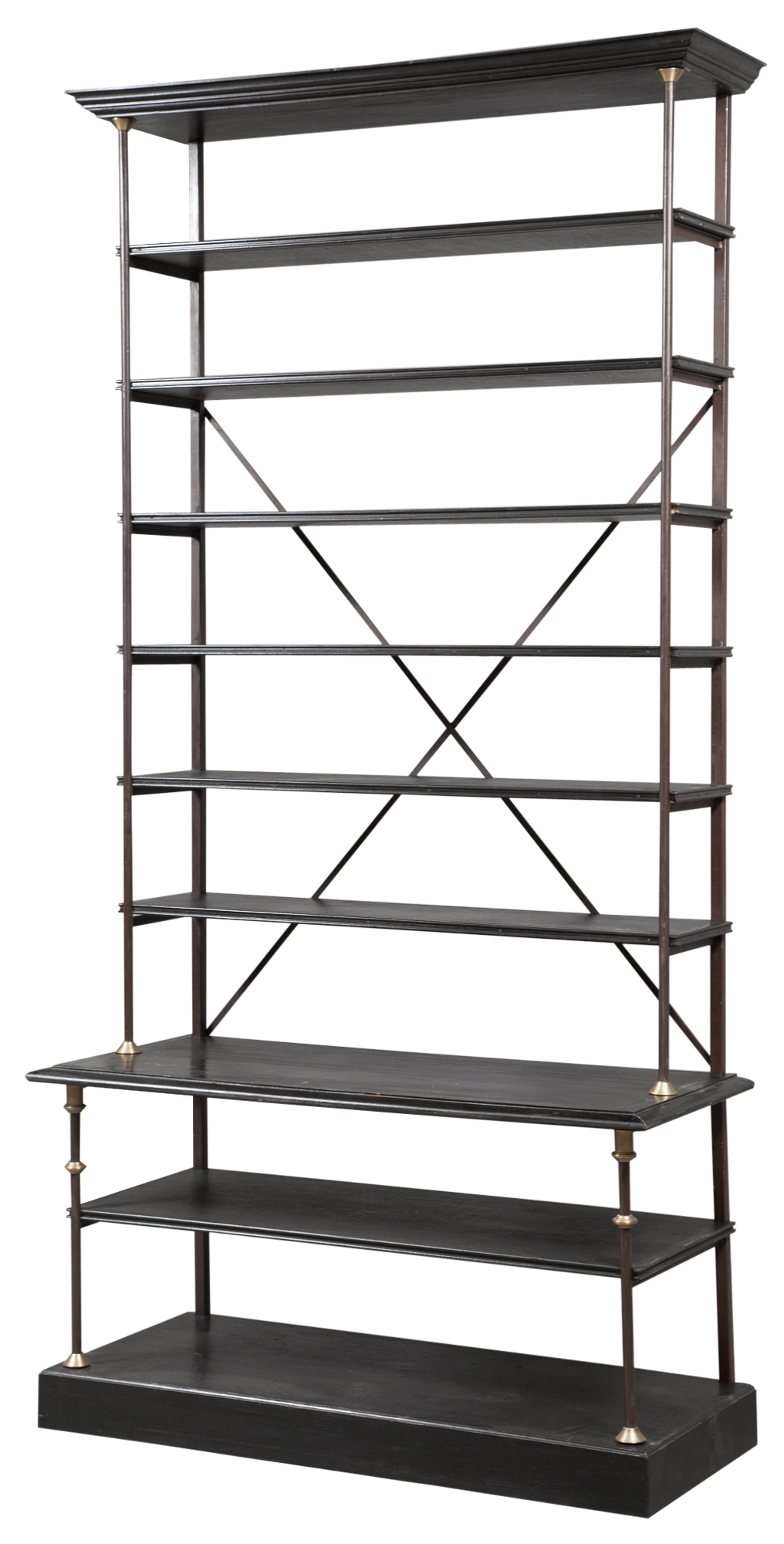 Lot image - Patinated Metal and Painted Wood and Étagère