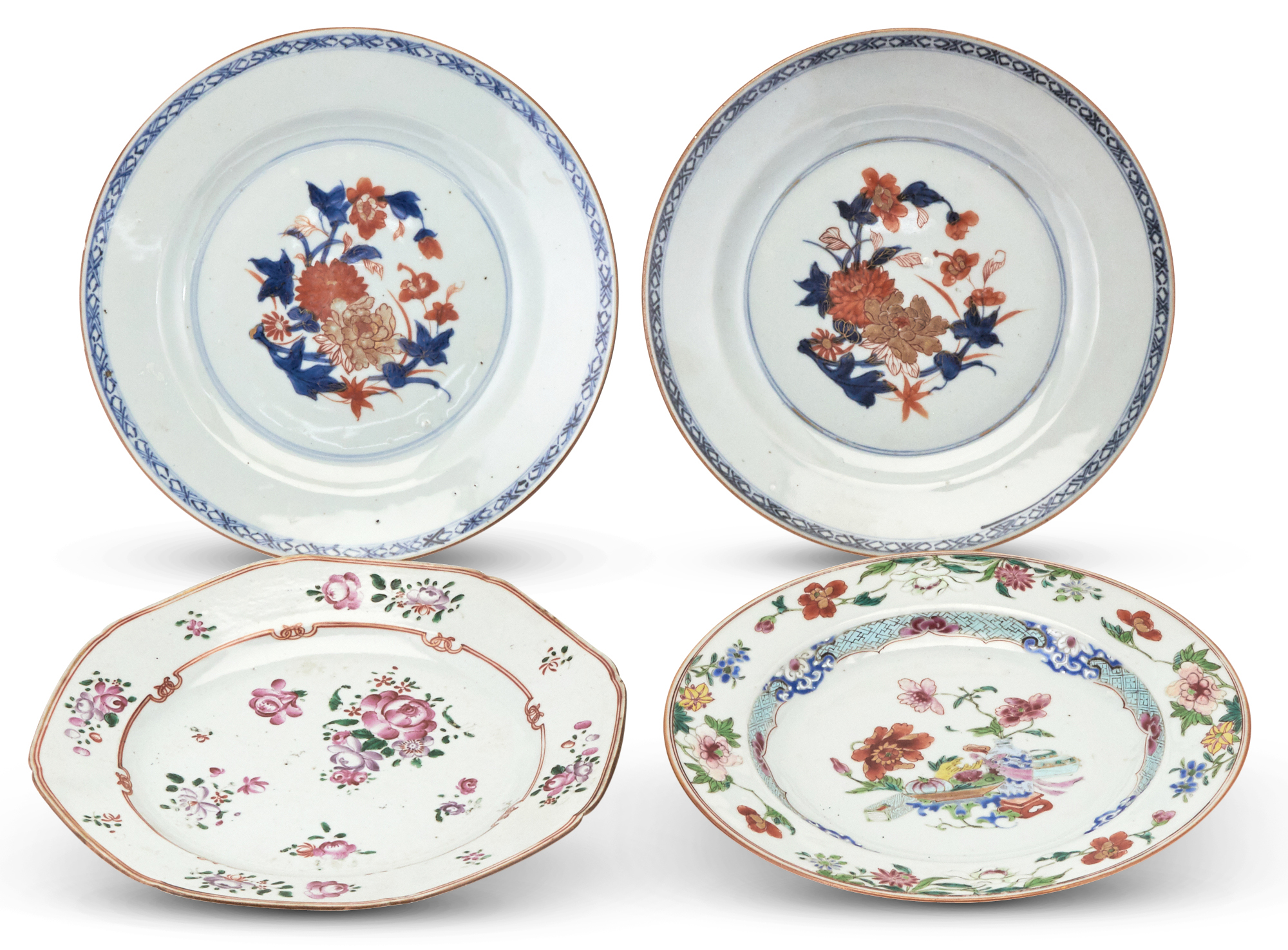 Lot image - Four Chinese Export Porcelain Plates