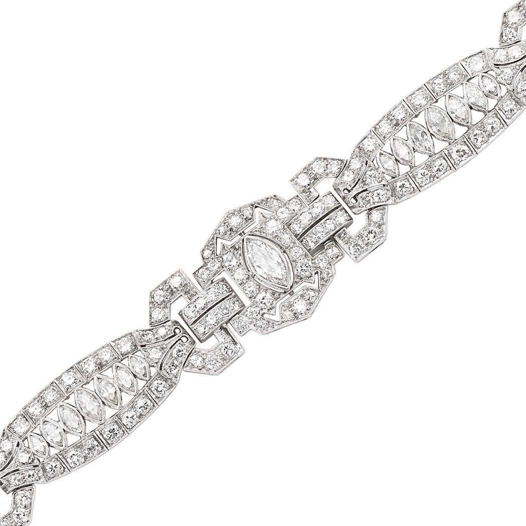 Lot image - Platinum and Diamond Bracelet