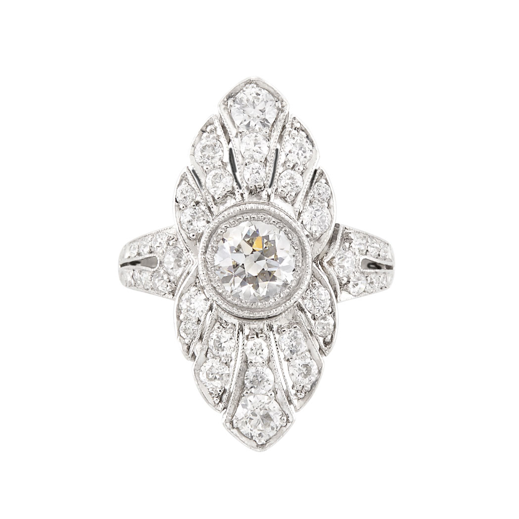 Lot image - Platinum and Diamond Ring