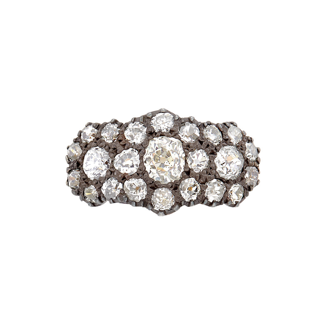 Lot image - Antique Silver, Gold and Diamond Ring