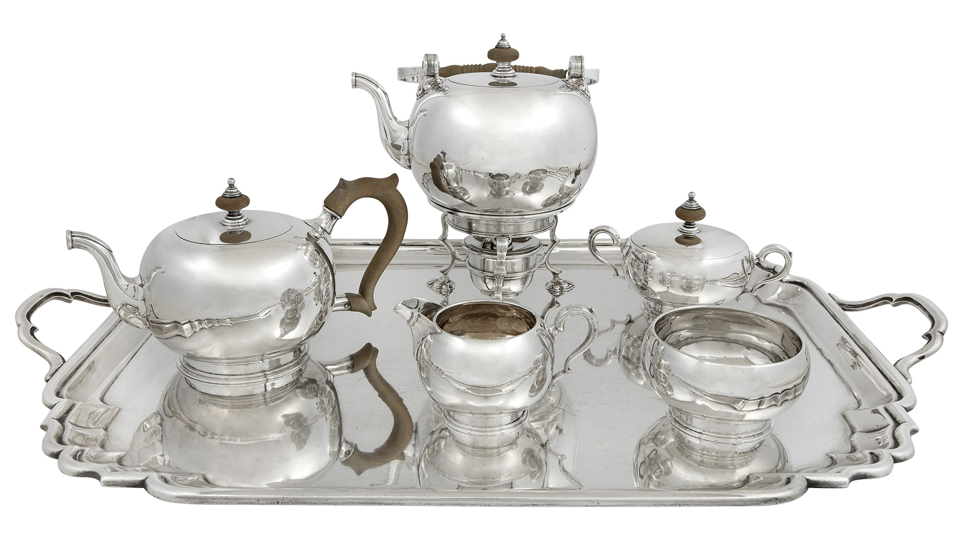 Lot image - English Britannia Standard Silver Tea Service