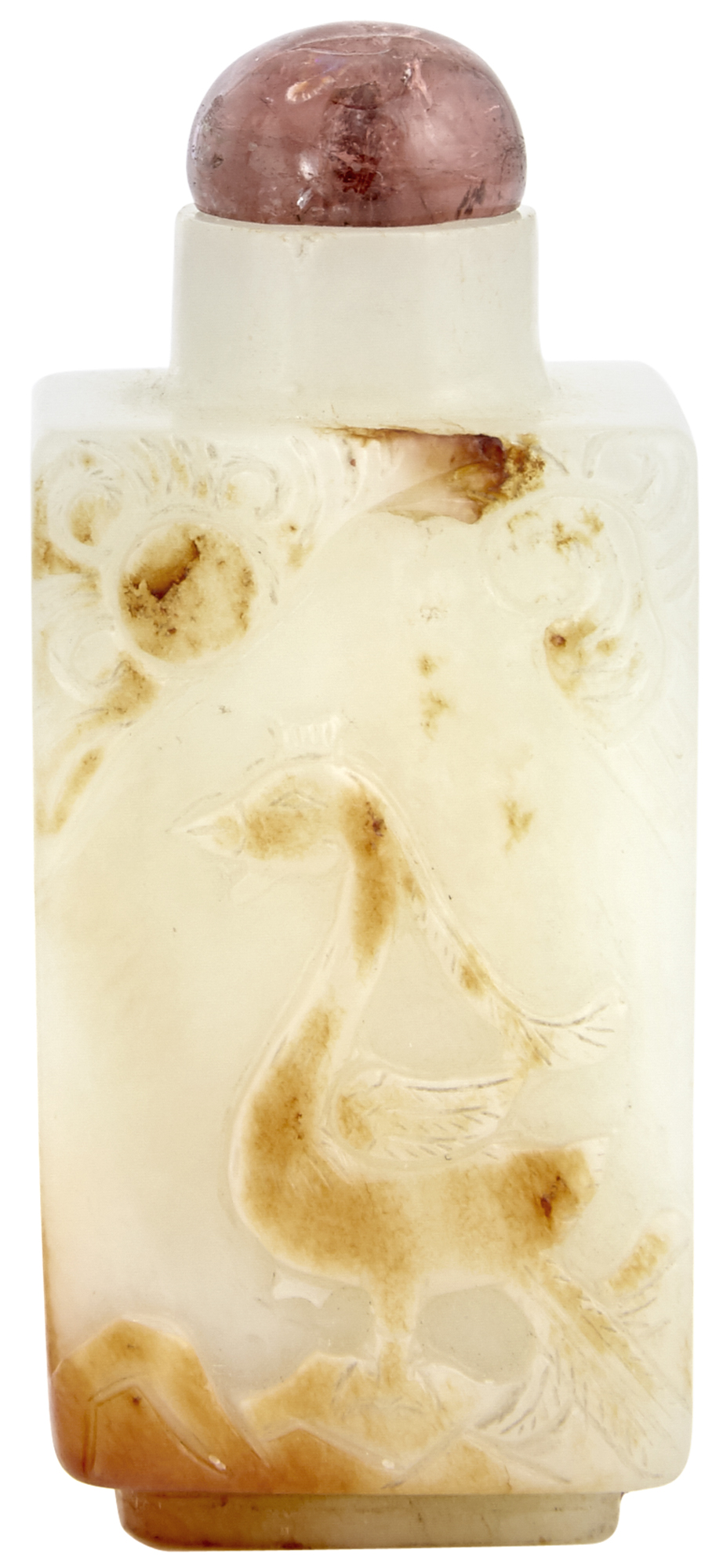 Lot image - A Chinese White Jade Snuff Bottle