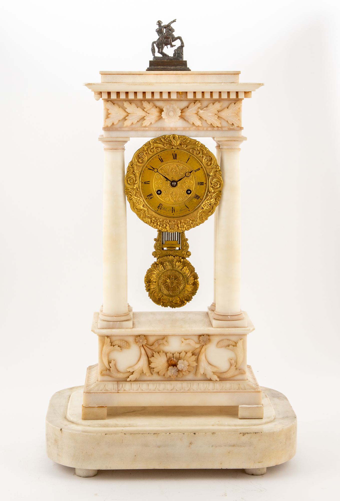 Lot image - Empire Marble Portico Clock