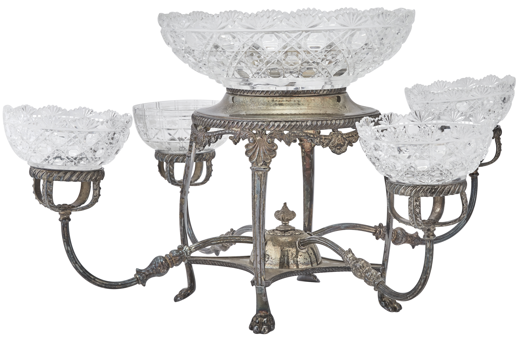 Lot image - Regency Style Silver Plated Epergne Centerpiece