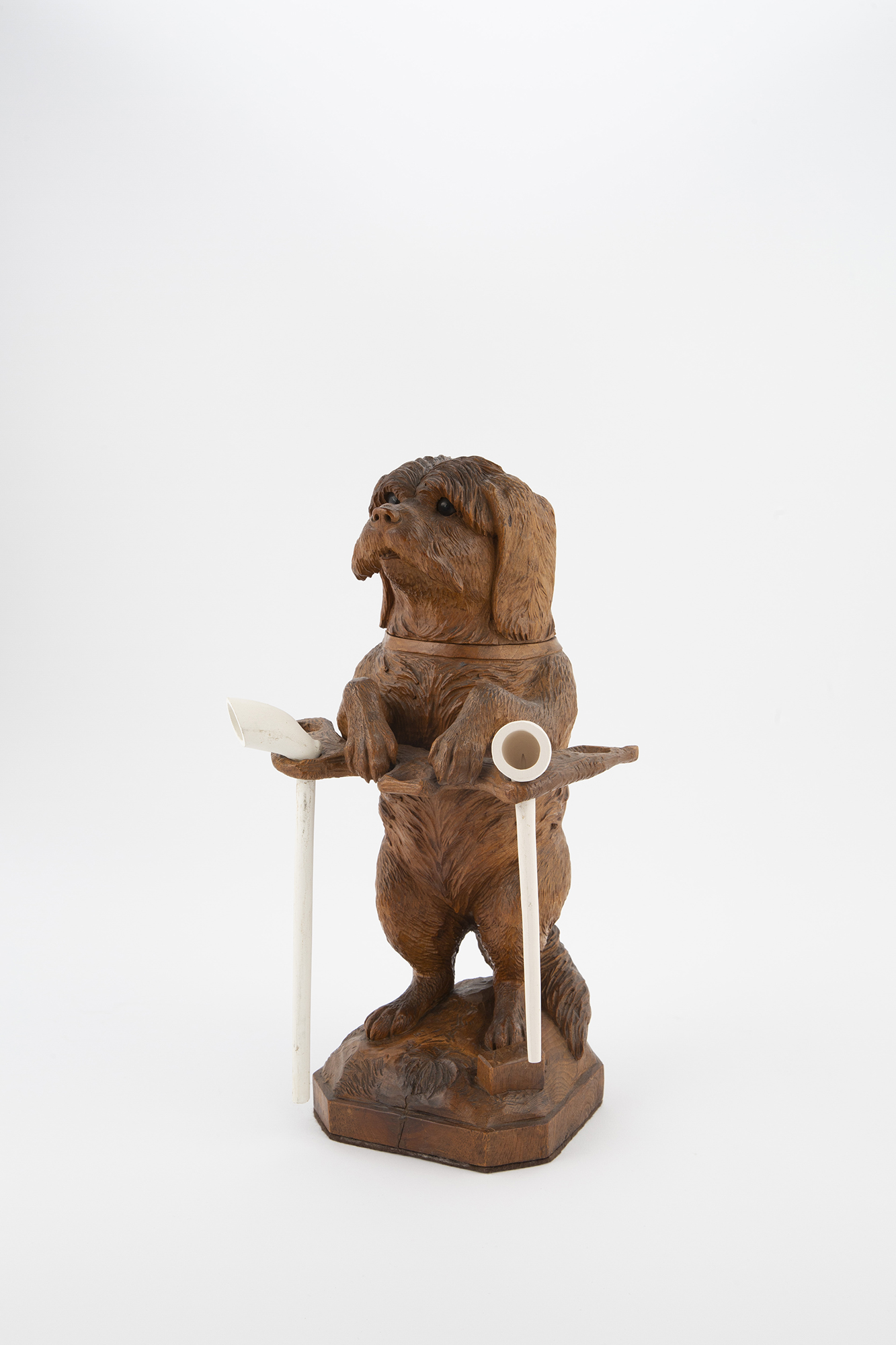 Lot image - Black Forest Dog-Form Humidor and Pipe Rack