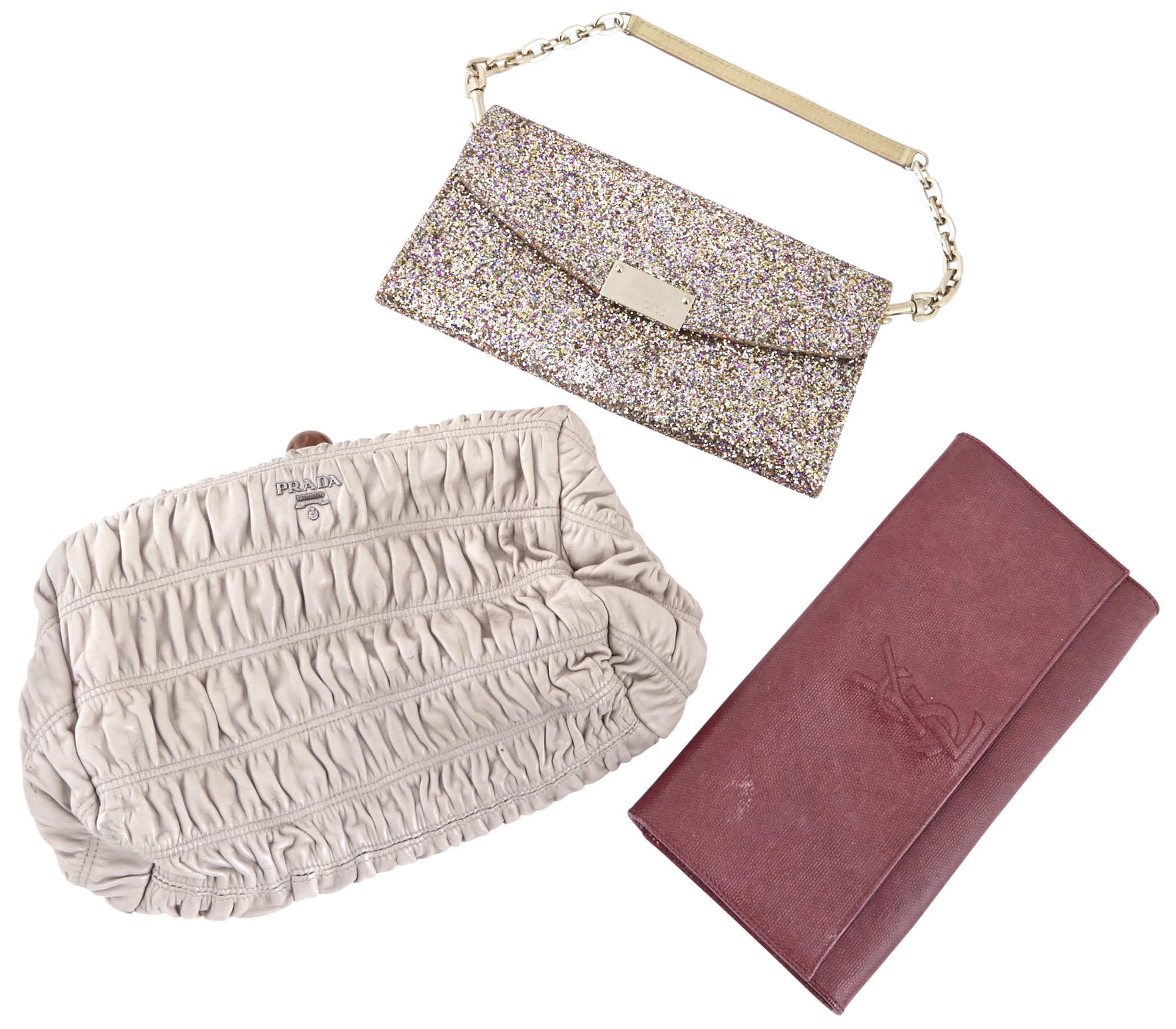 Lot image - Yves Saint Laurent, Jimmy Choo & Prada  Three Handbags.